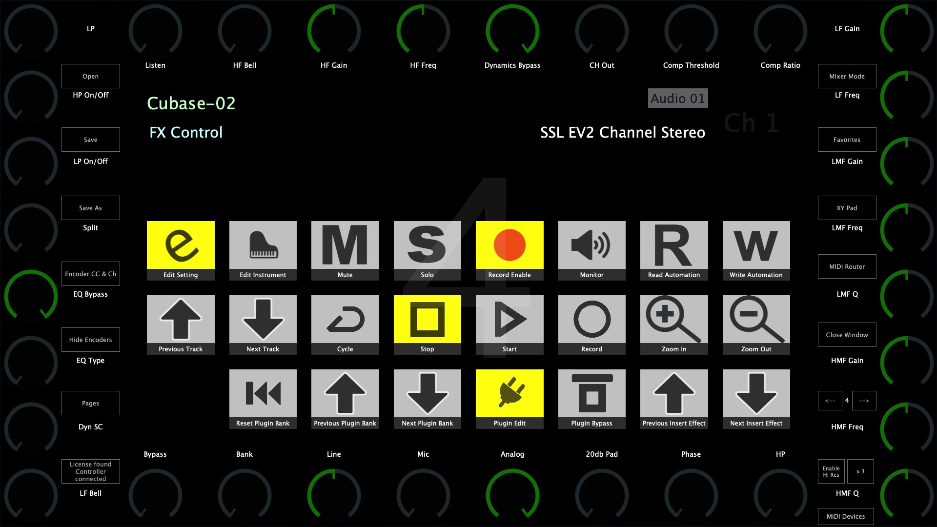MP Controller controlling a Cubase audio effect