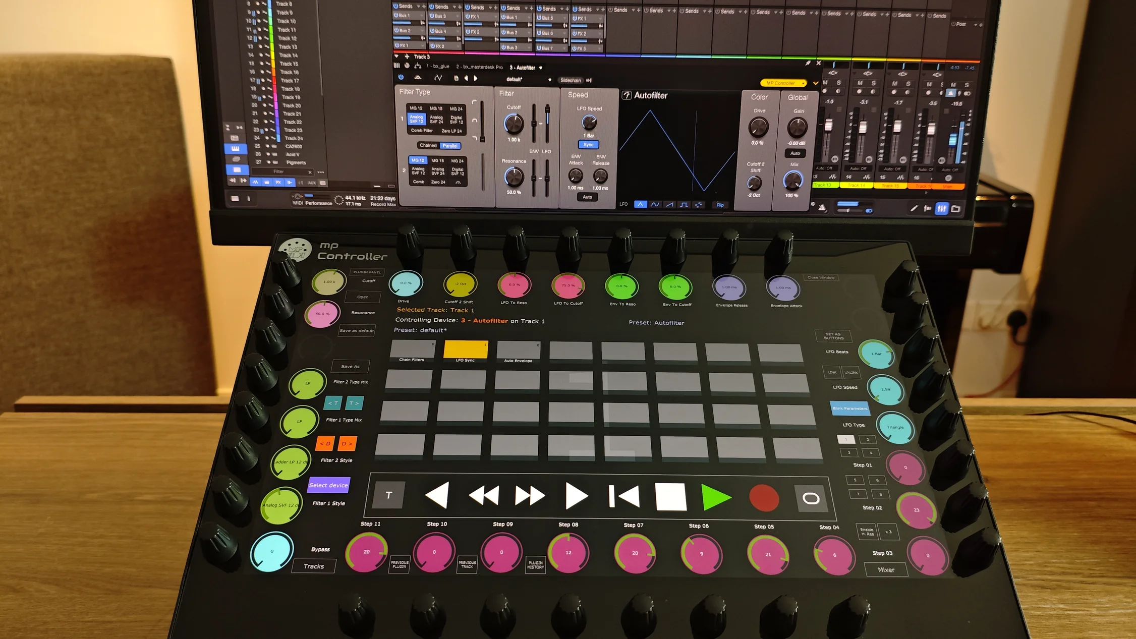MP Controller device selection in Fender Studio