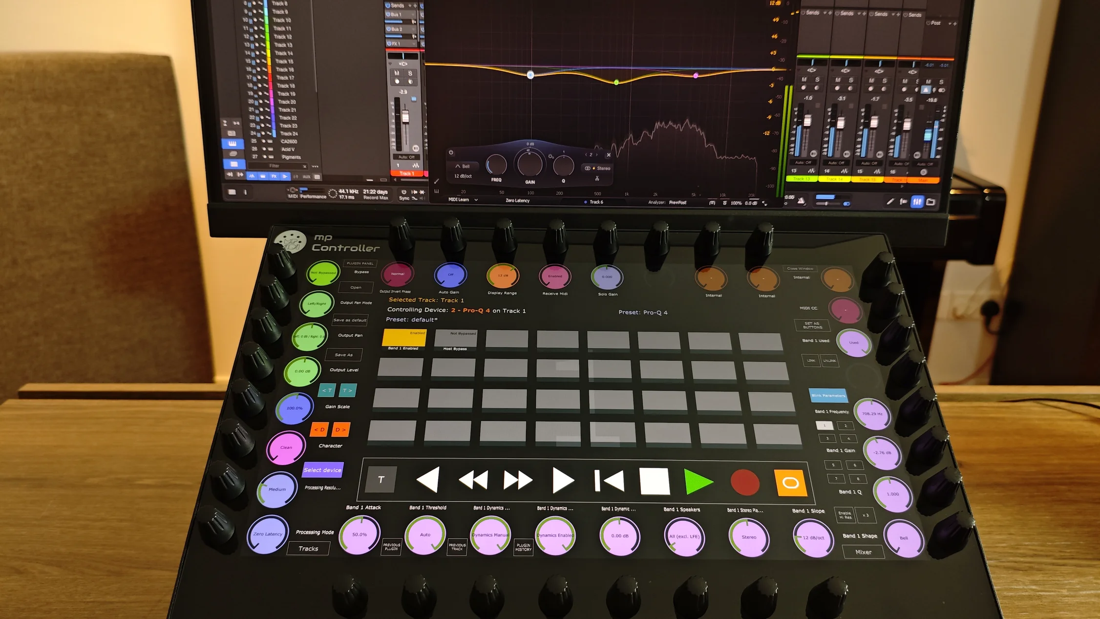 MP Controller mixer page for Fender Studio and Studio One