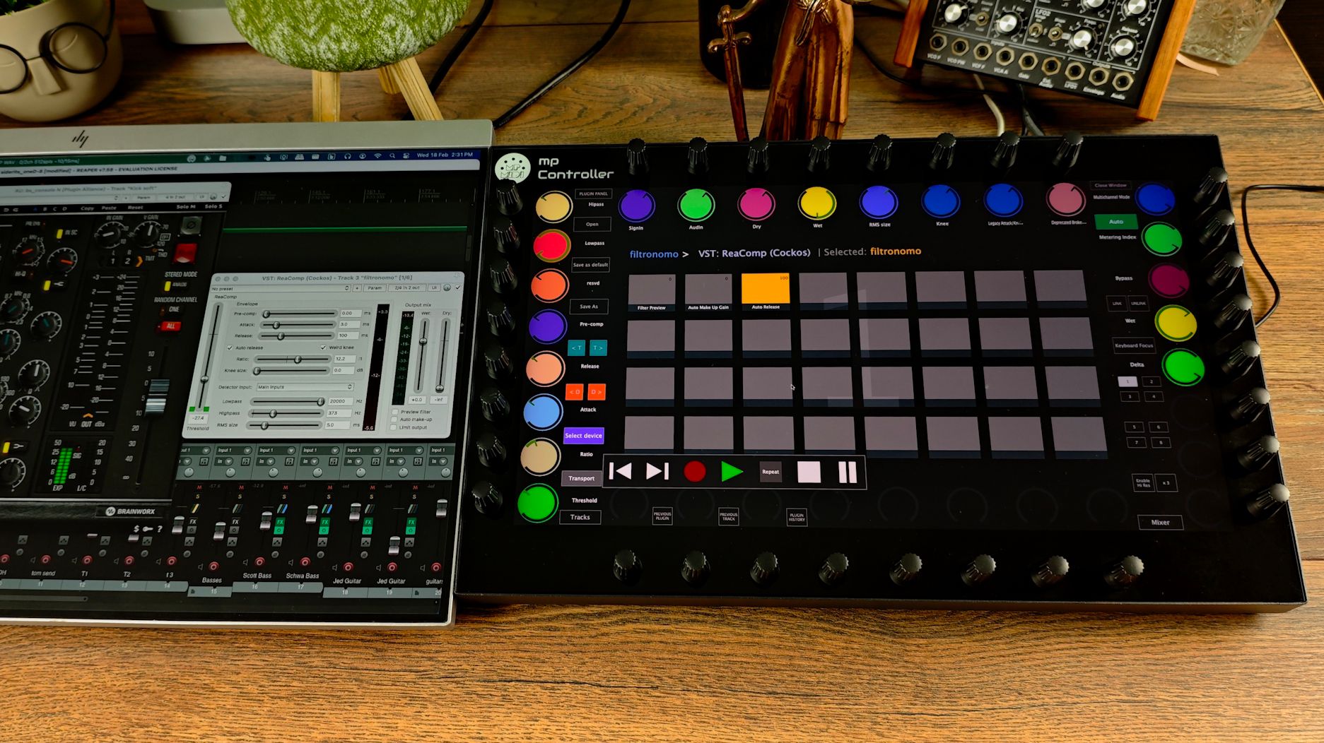 MP Controller running the Reaper control surface