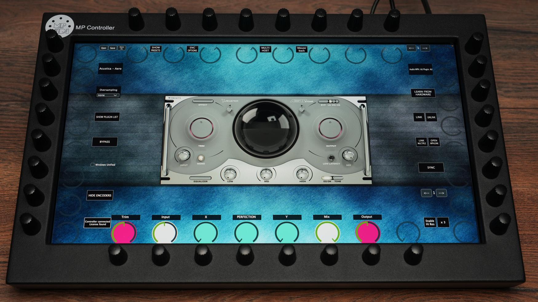 Acustica Audio Aero Stop plugin on MP Controller