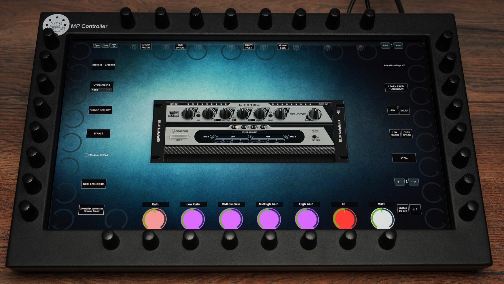 Acustica Audio Graphite plugin on MP Controller