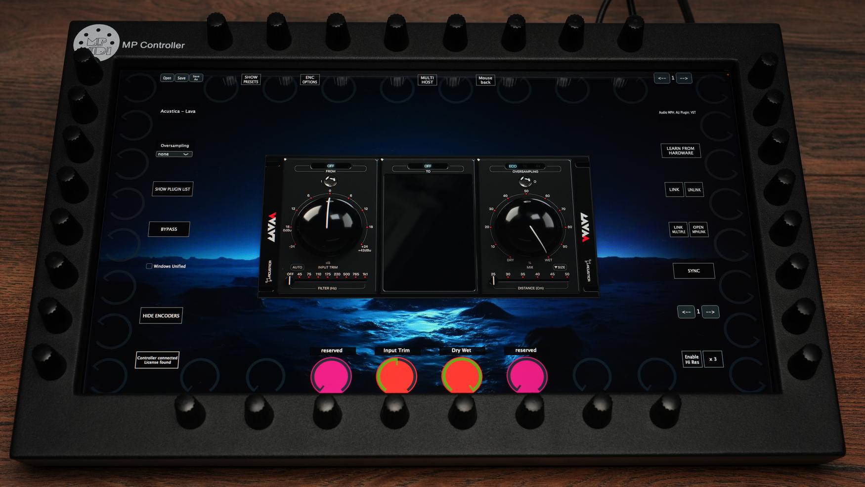 Acustica Audio Lava plugin on MP Controller