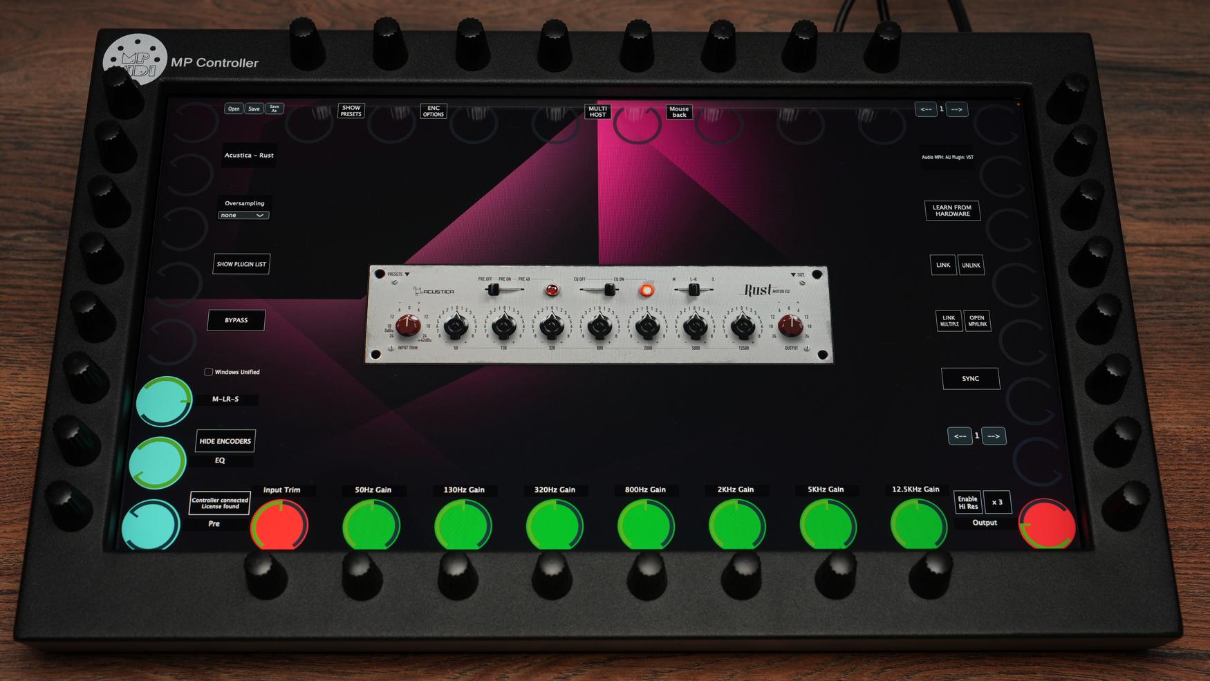 Acustica Audio Rust plugin on MP Controller