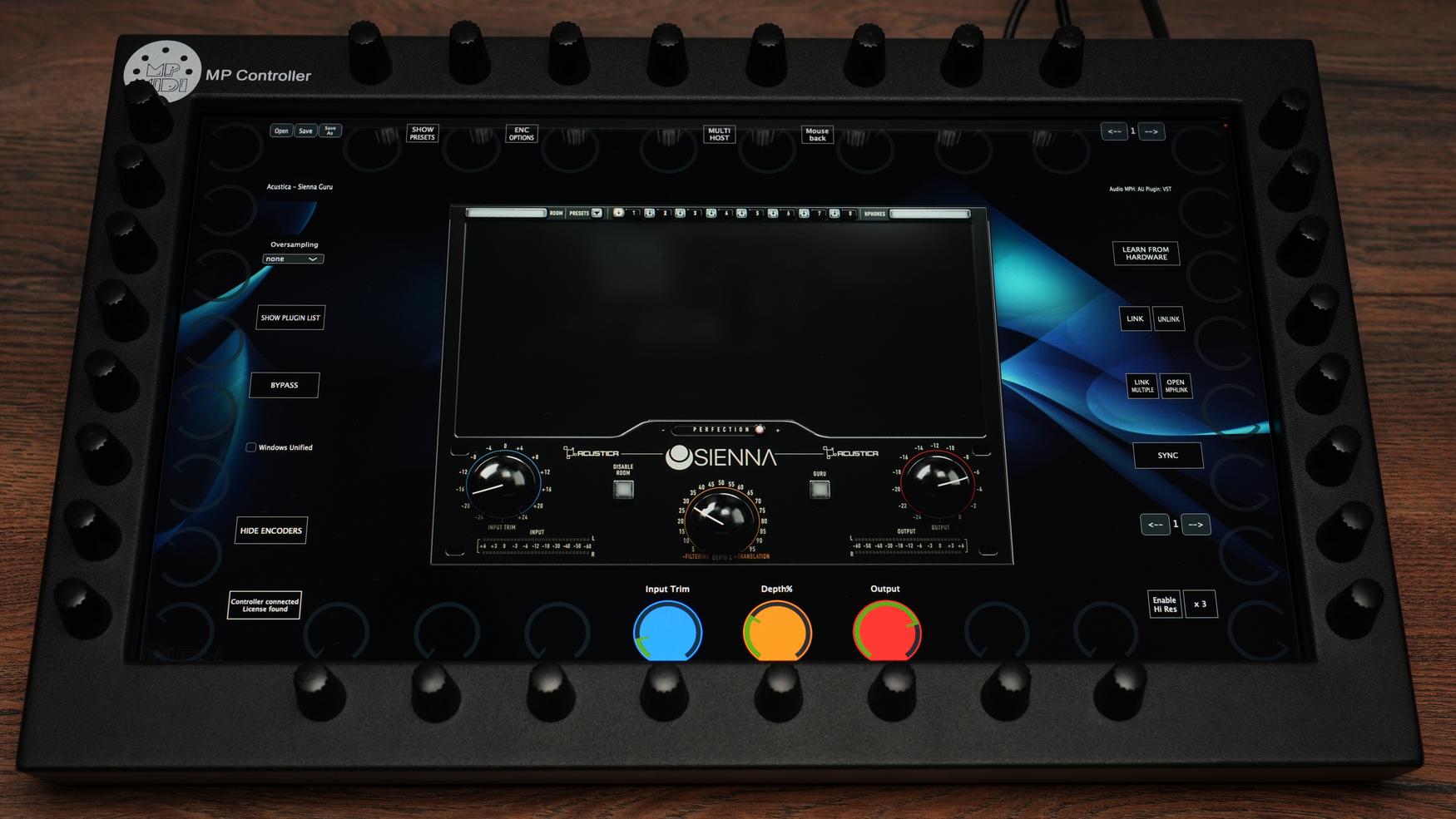 Acustica Audio Sienna plugin on MP Controller
