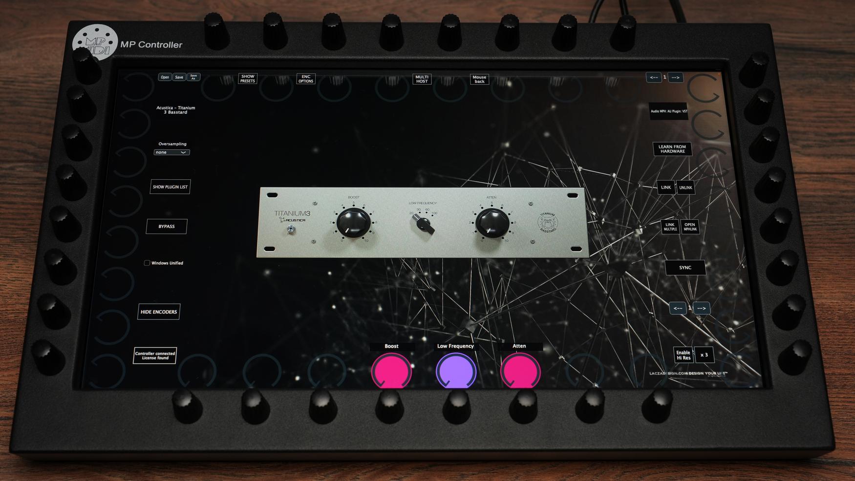 Acustica Audio Titanium 3 plugin on MP Controller