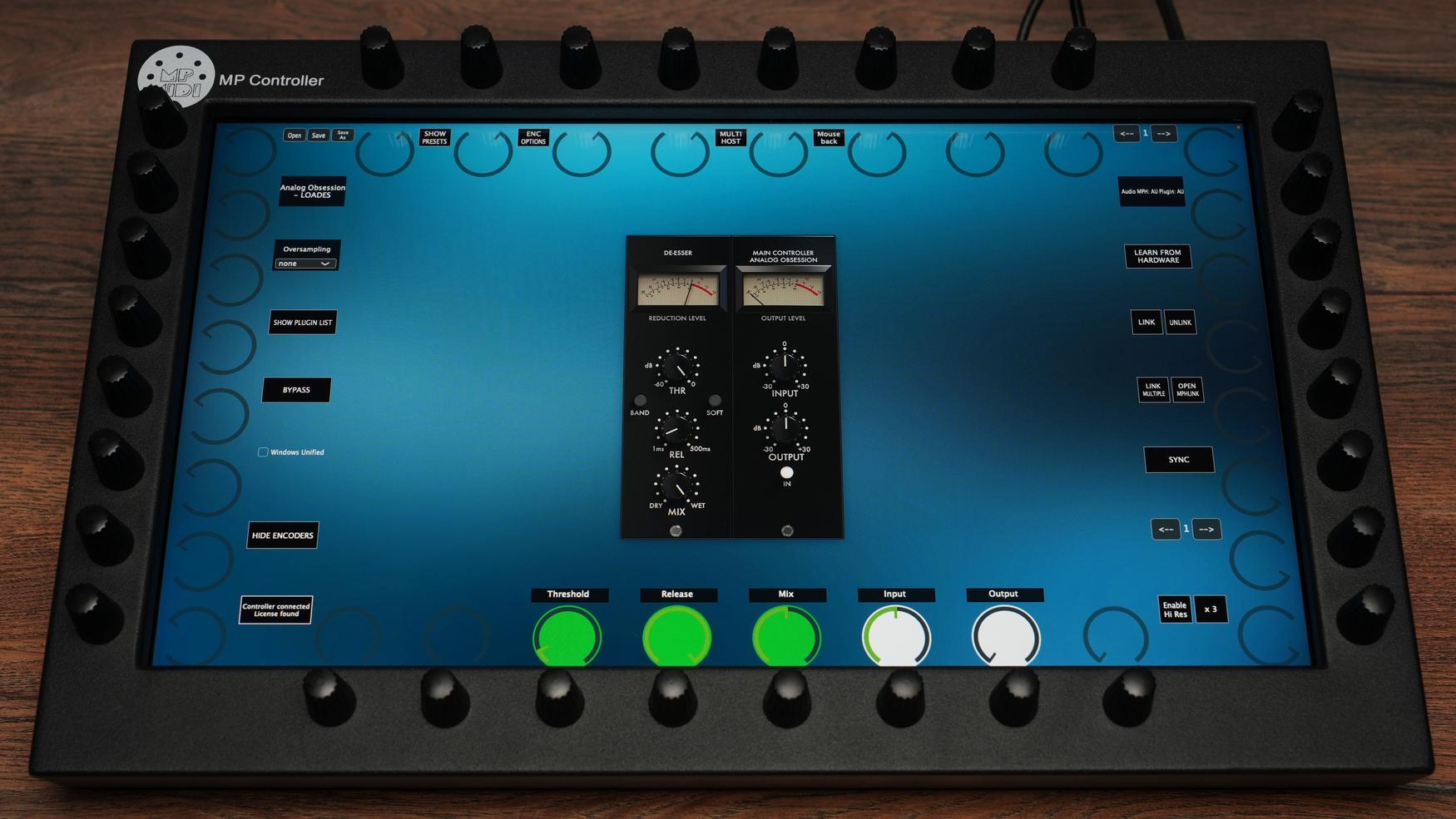 Analog Obsession LOADES on MP MIDI Controller for hands-on de-essing