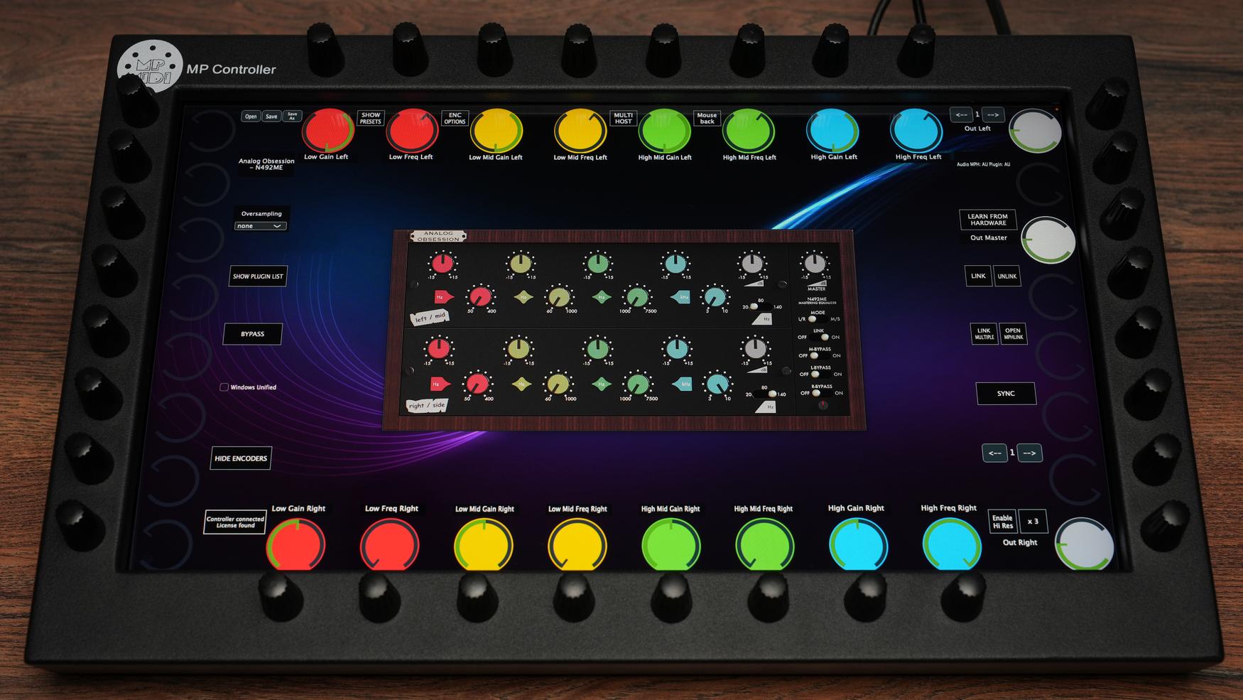 Analog Obsession N492ME on MP MIDI Controller with mastering-grade EQ control