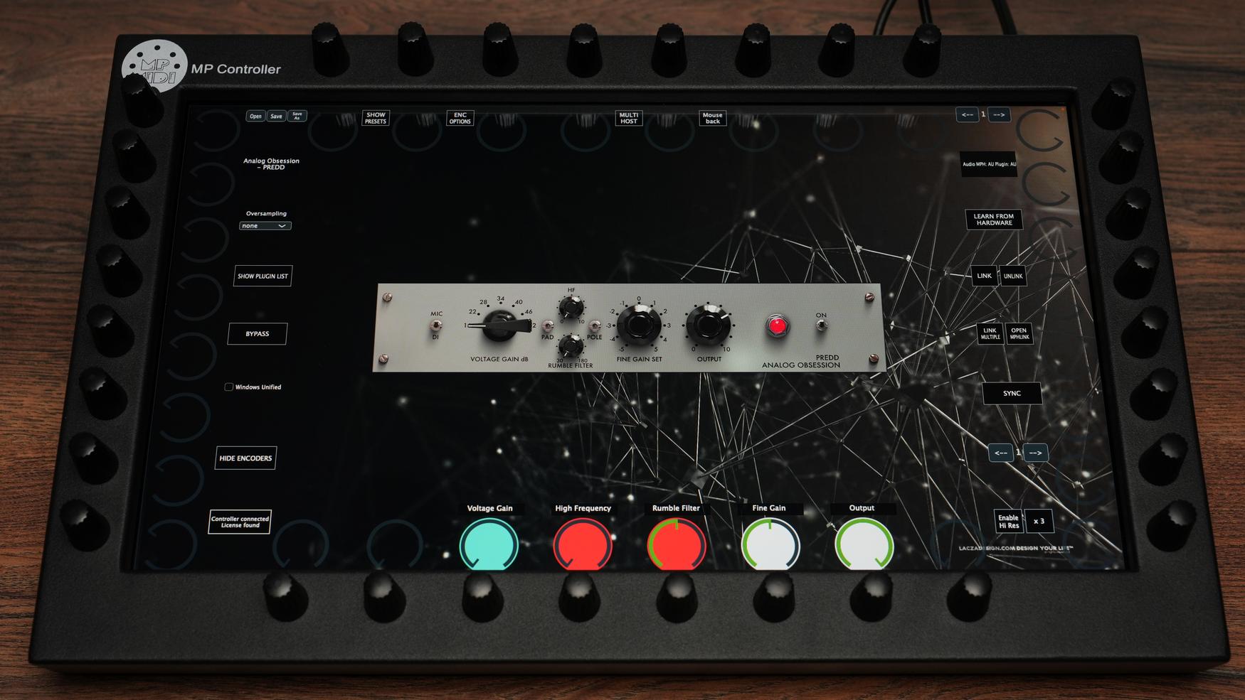 Analog Obsession Predd on MP MIDI Controller with hardware preamp control