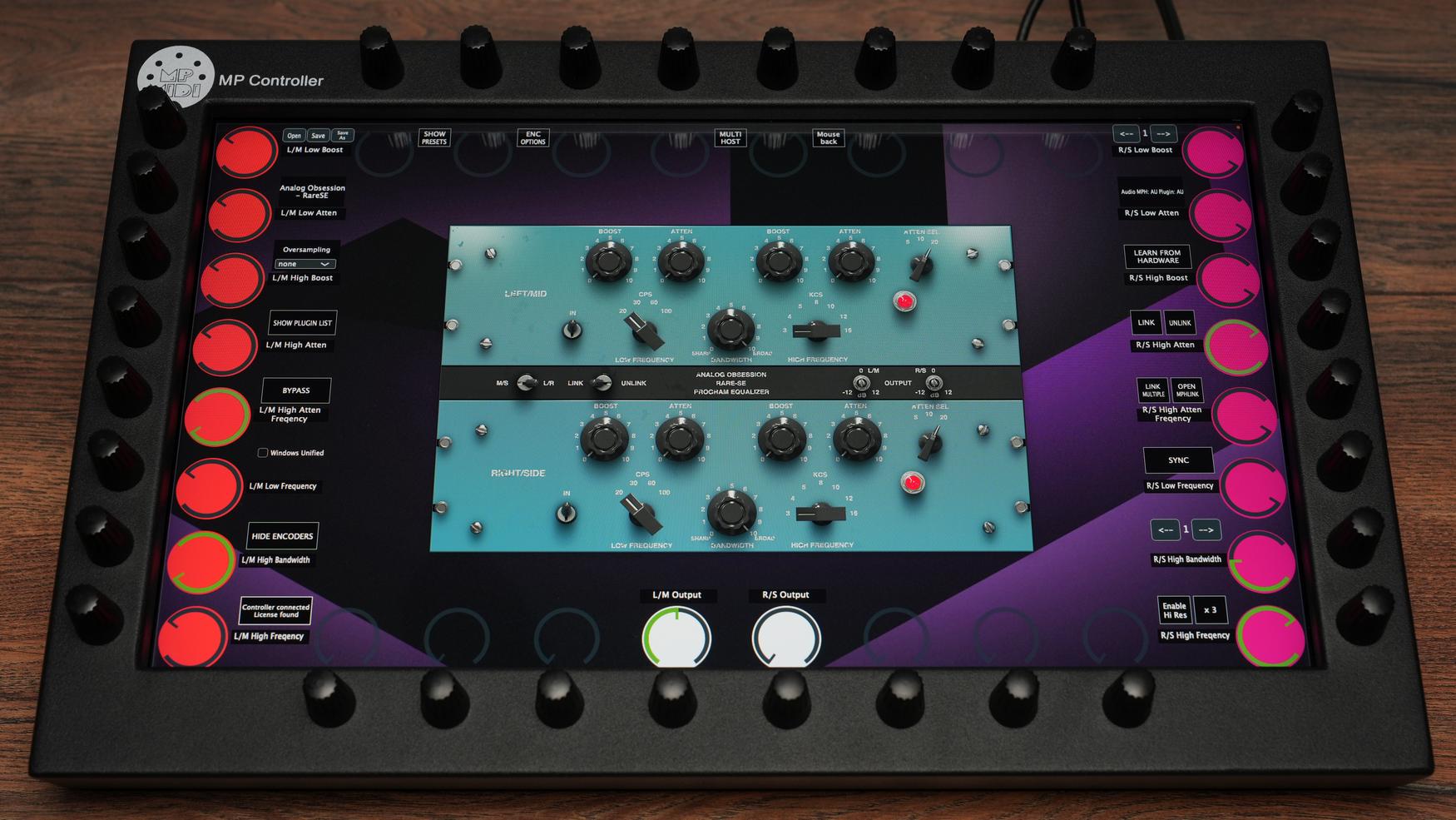 Analog Obsession Rare-SE on MP MIDI Controller with dedicated frequency control knobs