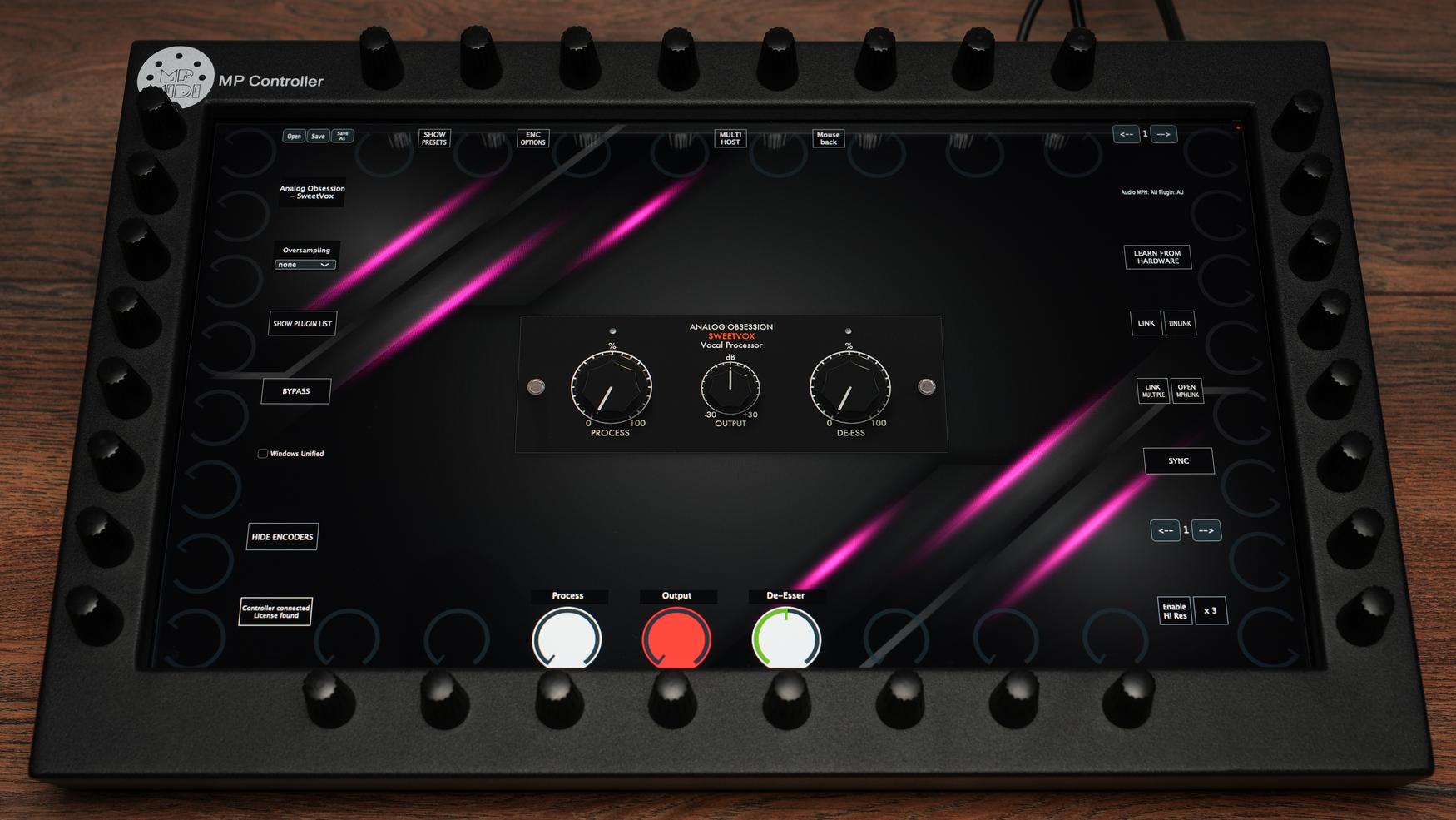 Analog Obsession Sweetvox on MP MIDI Controller for tactile vocal processing