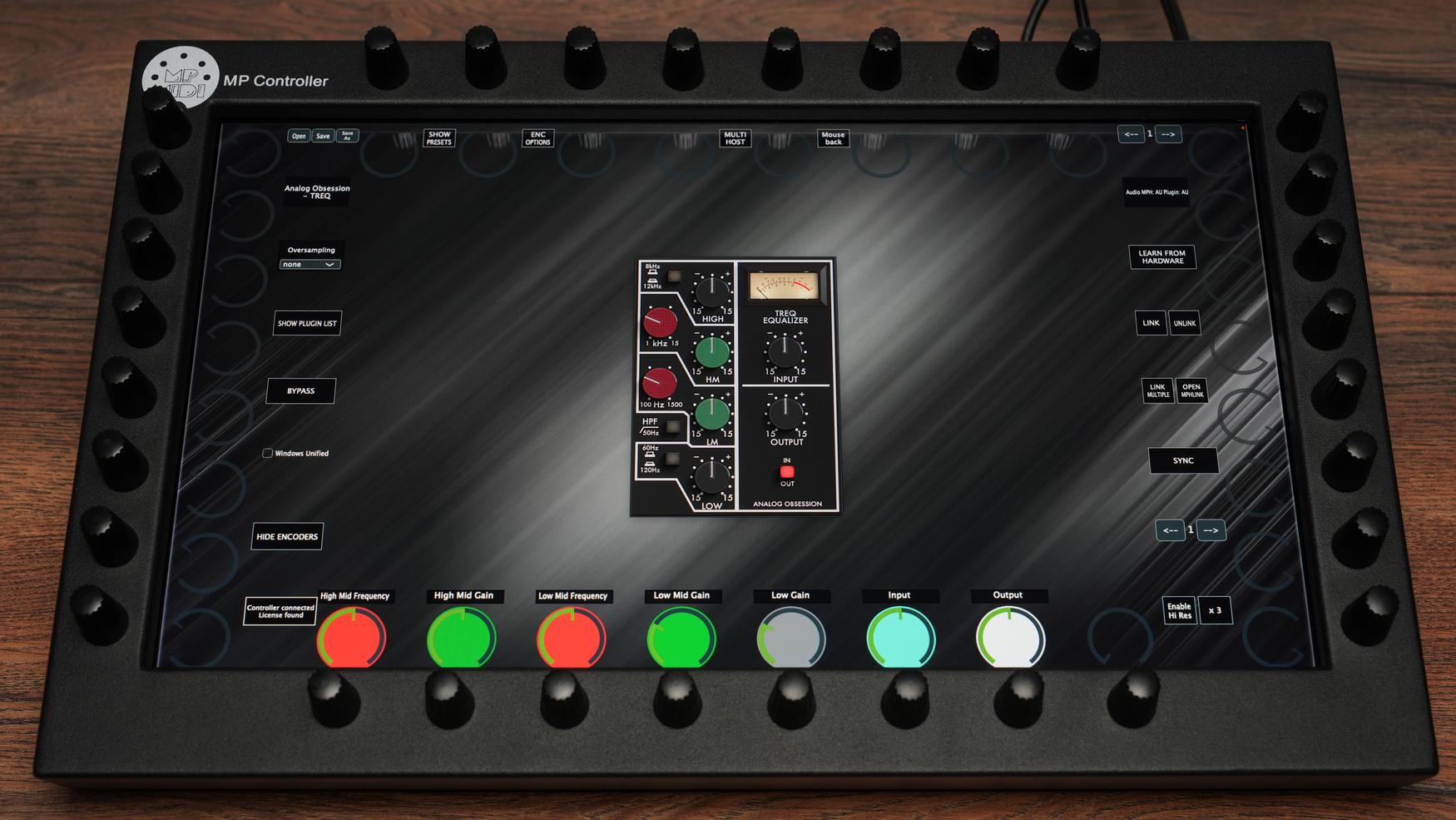 Analog Obsession Treq on MP MIDI Controller with precision equalizer control