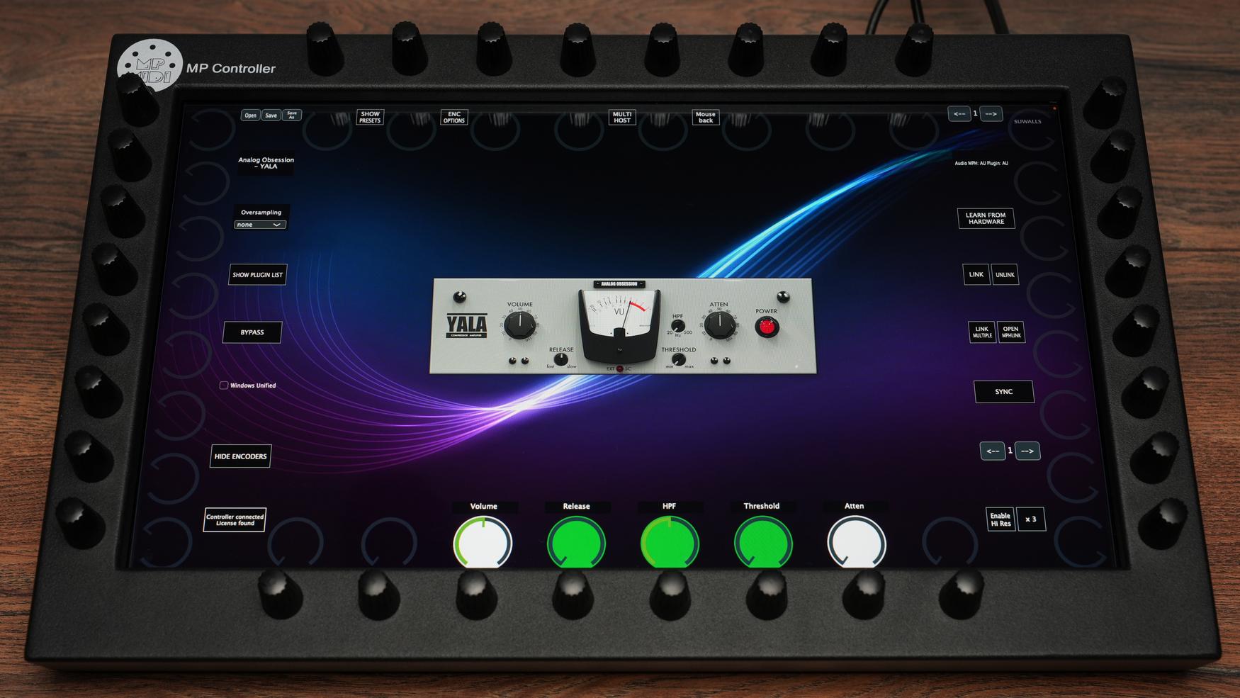 Analog Obsession Yala on MP MIDI Controller for hands-on compression control