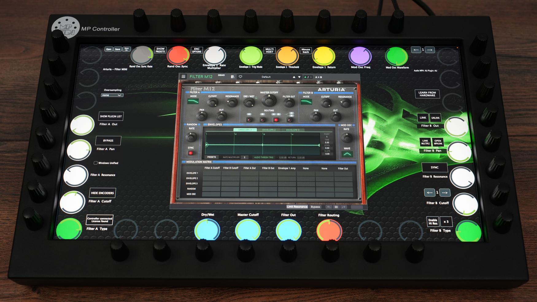 Arturia Filter M12 plugin on MP Controller