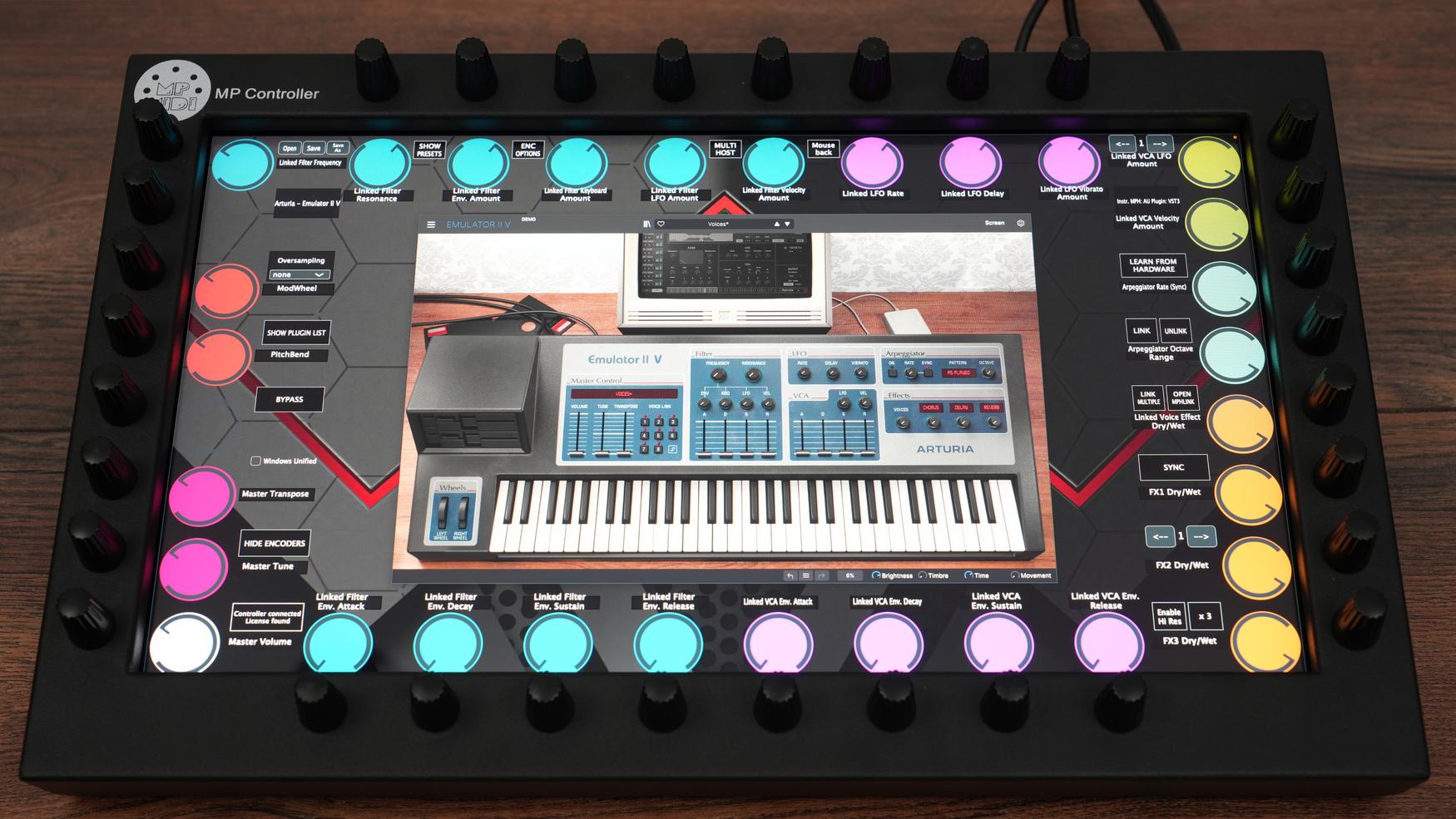 Arturia Emulator II V plugin on MP Controller