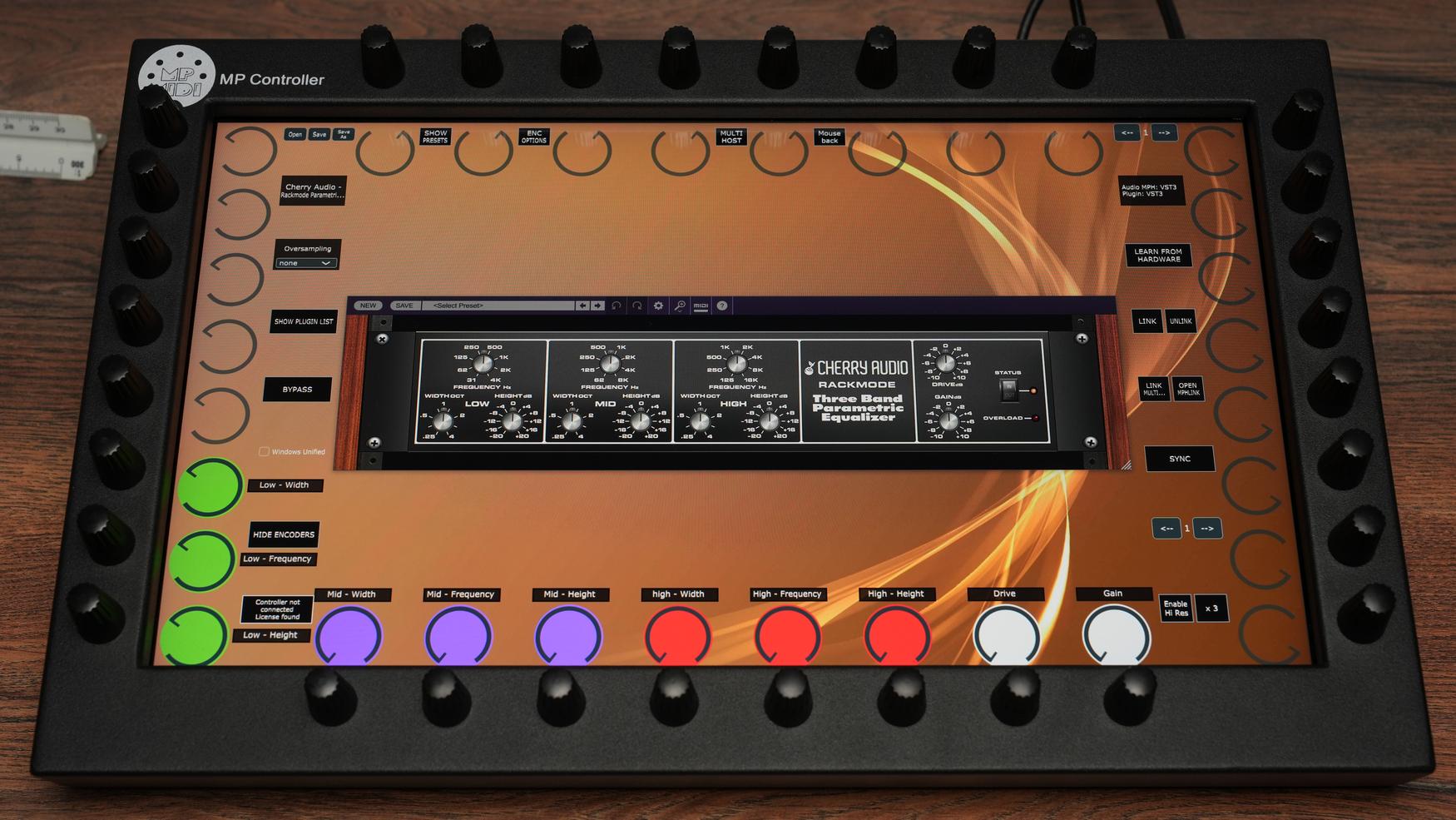 Cherry Audio Rackmode Three-Band Parametric Equalizer on MP Controller