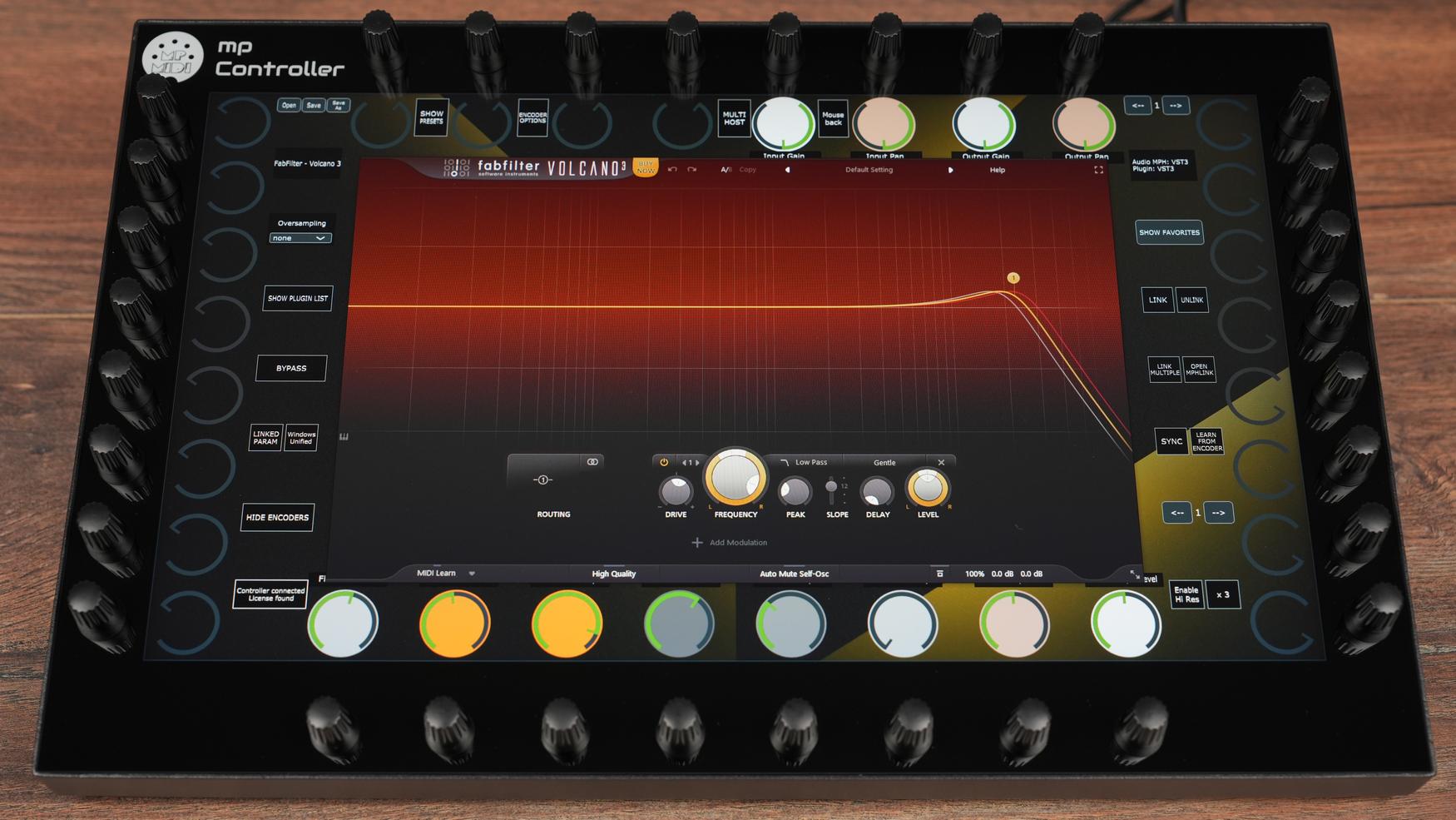 FabFilter Volcano 3 filter plugin on MP Controller