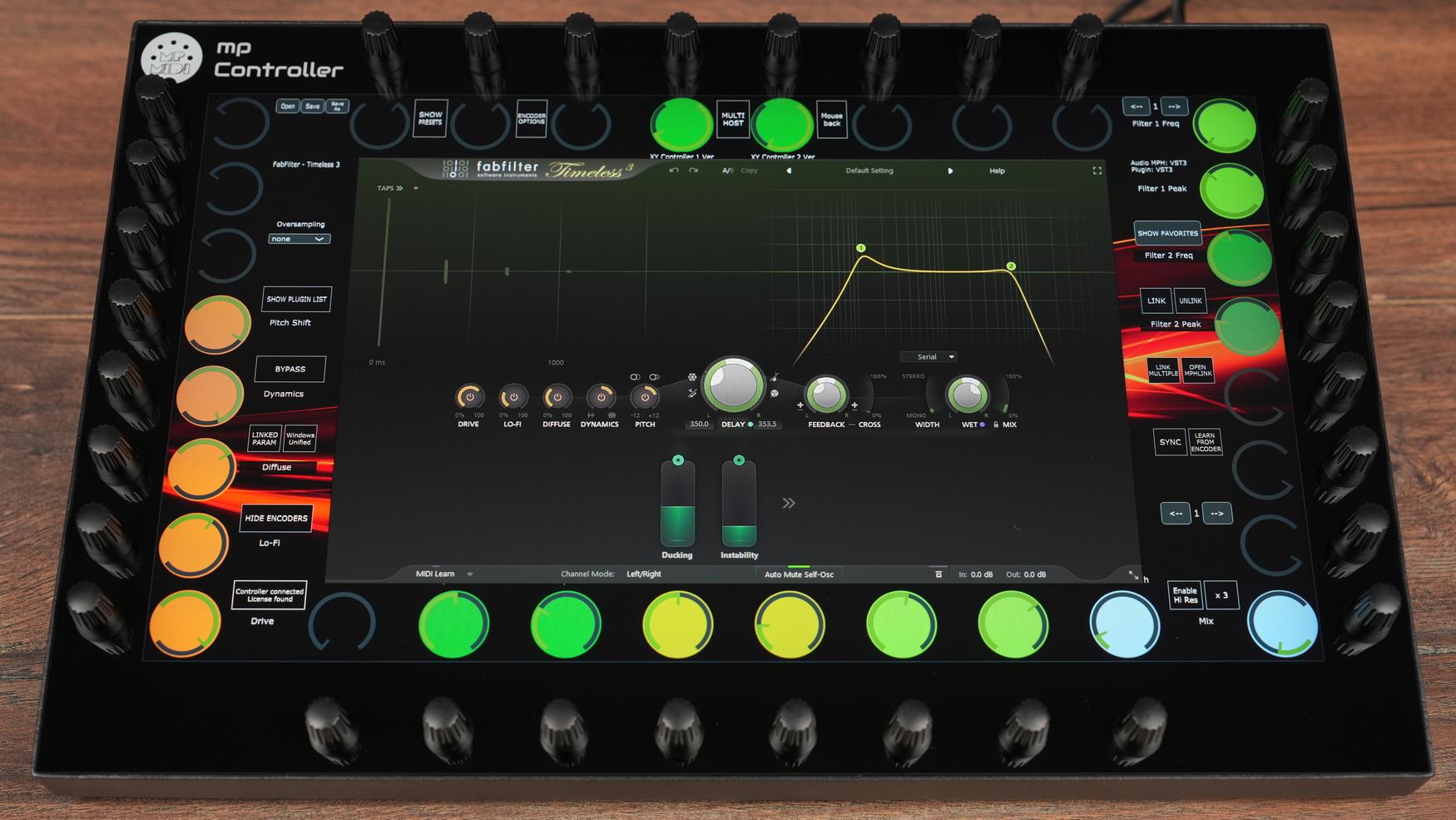 FabFilter Timeless 3 delay plugin on MP Controller