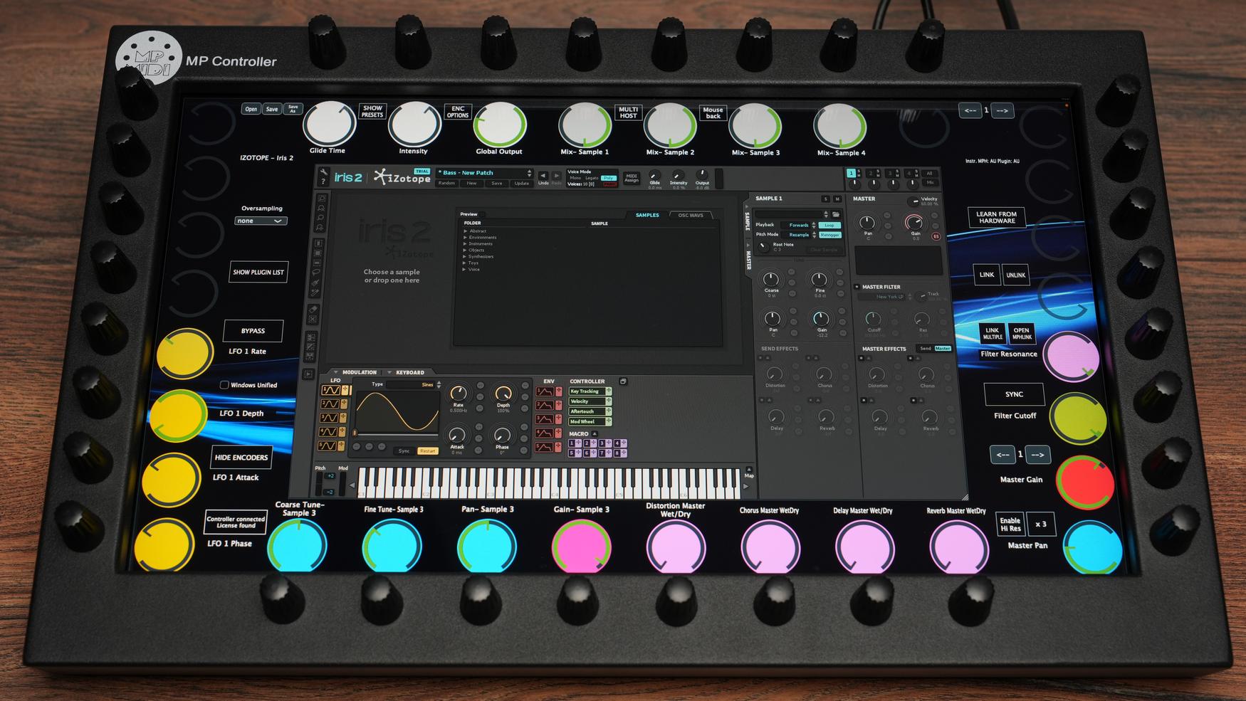 Izotope Iris 2 plugin on MP Controller