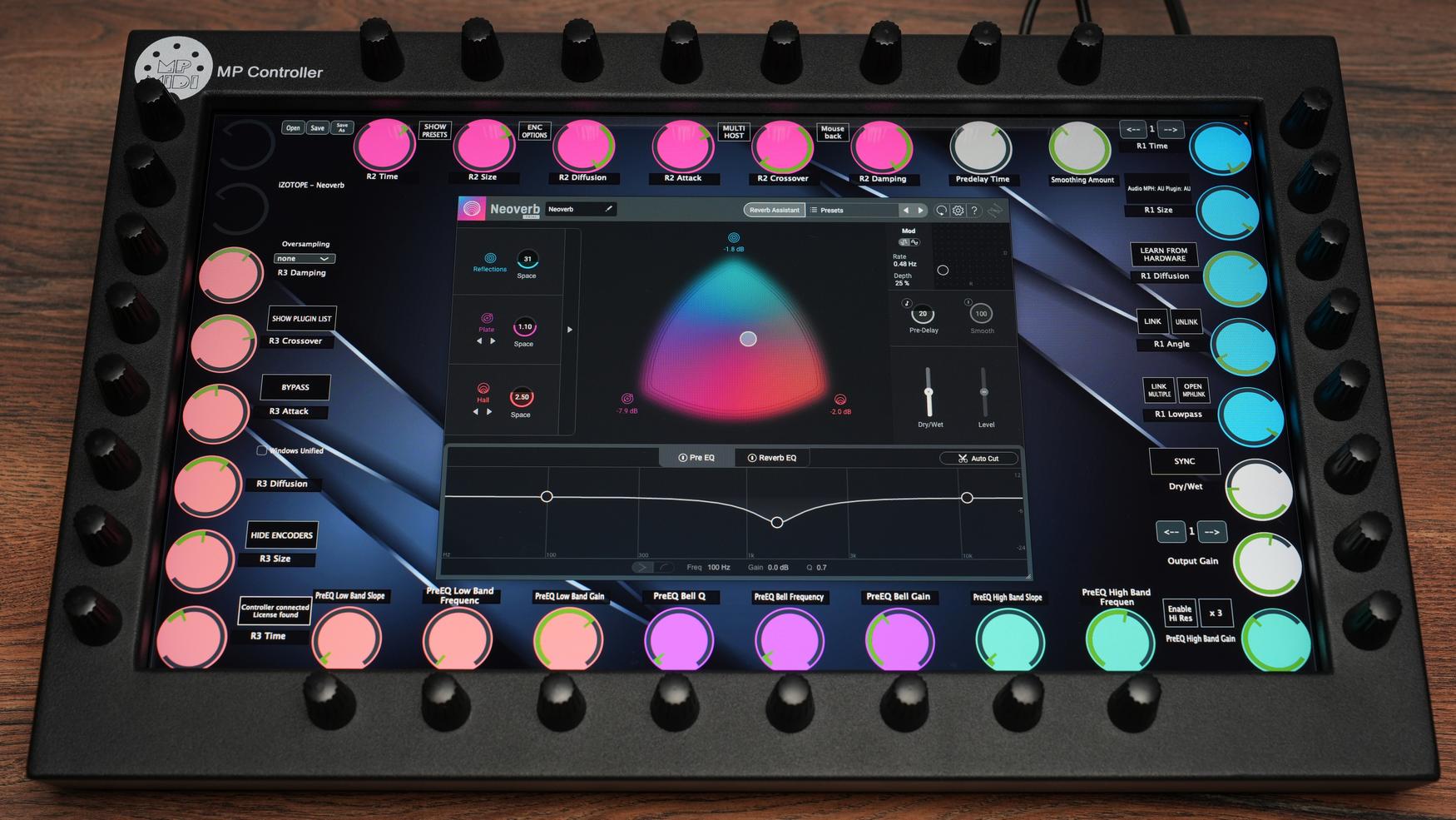 Izotope Neoverb plugin on MP Controller