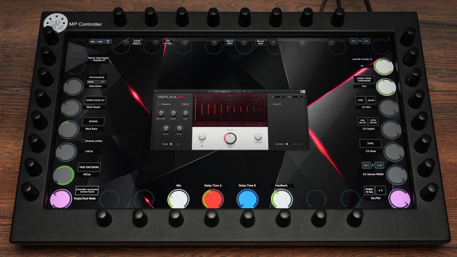 Native Instruments Replika XT delay plugin on MP Controller