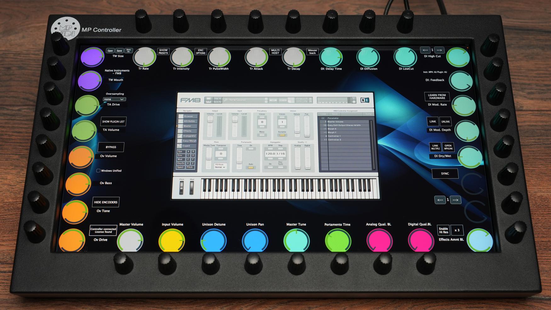 Native Instruments FM 8 synthesizer on MP Controller