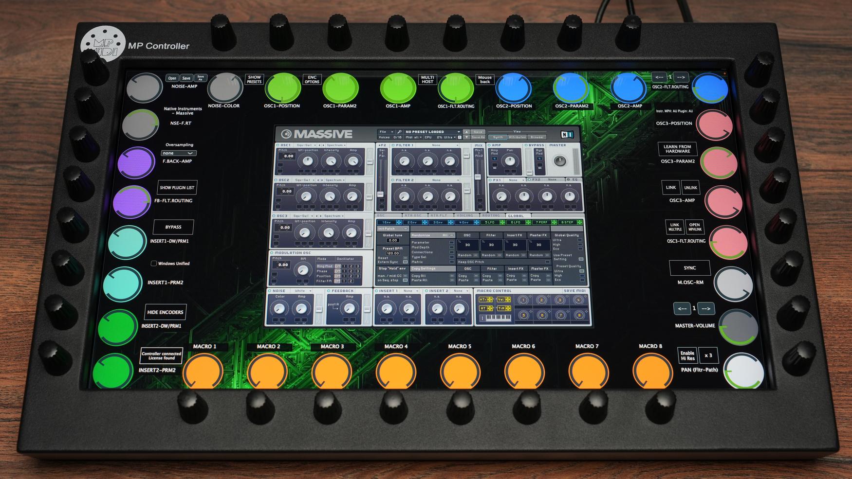 Native Instruments Massive synthesizer on MP Controller