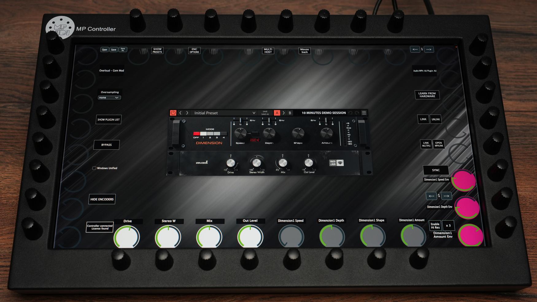 Overloud Dimension plugin on MP Controller
