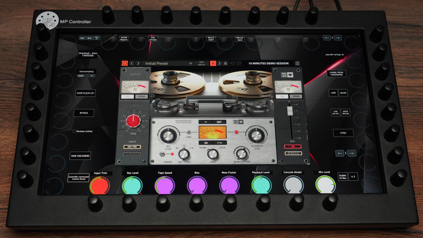 Overloud Tapedesk plugin on MP Controller