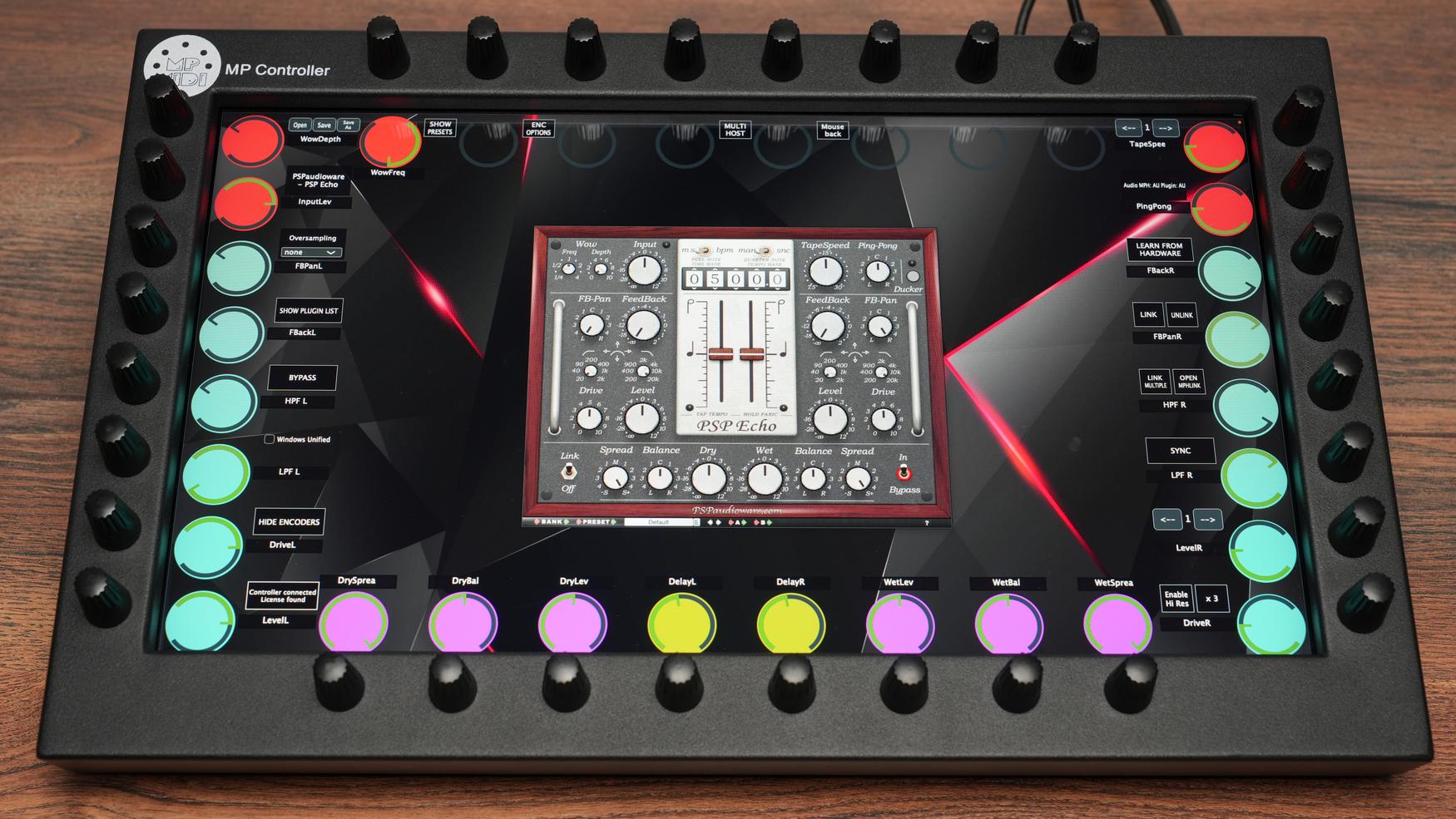 PSP Audioware Echo delay plugin on MP Controller