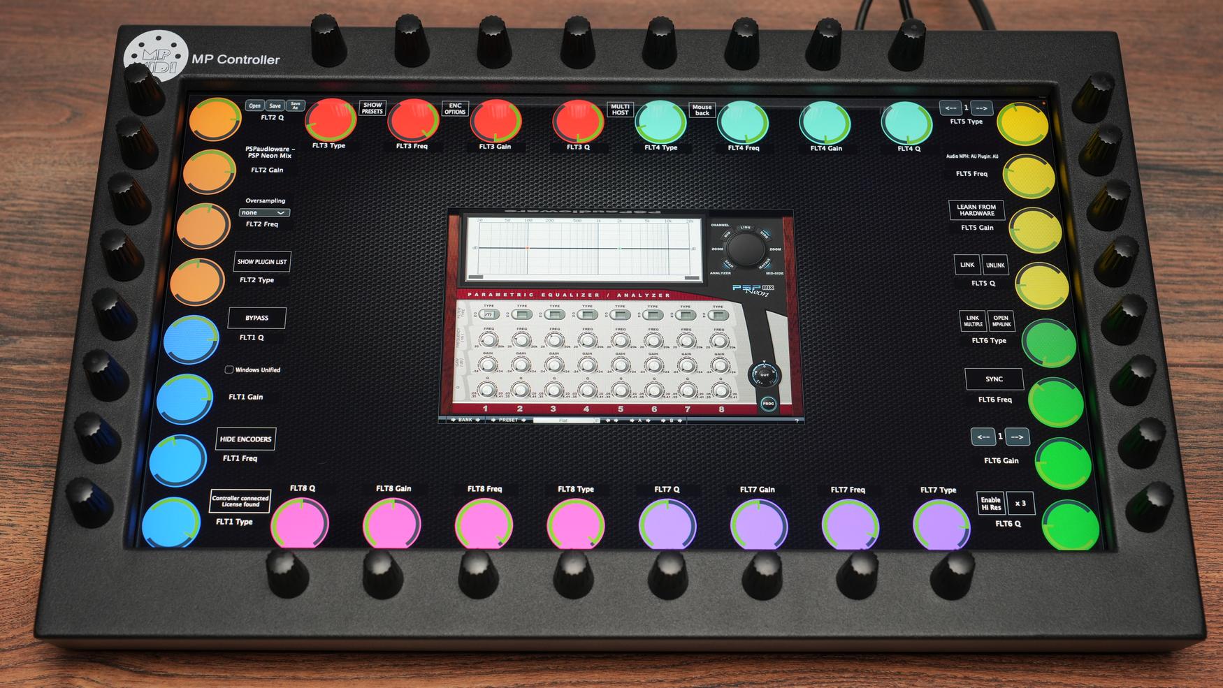 PSP Audioware Neon Mix equalizer on MP Controller