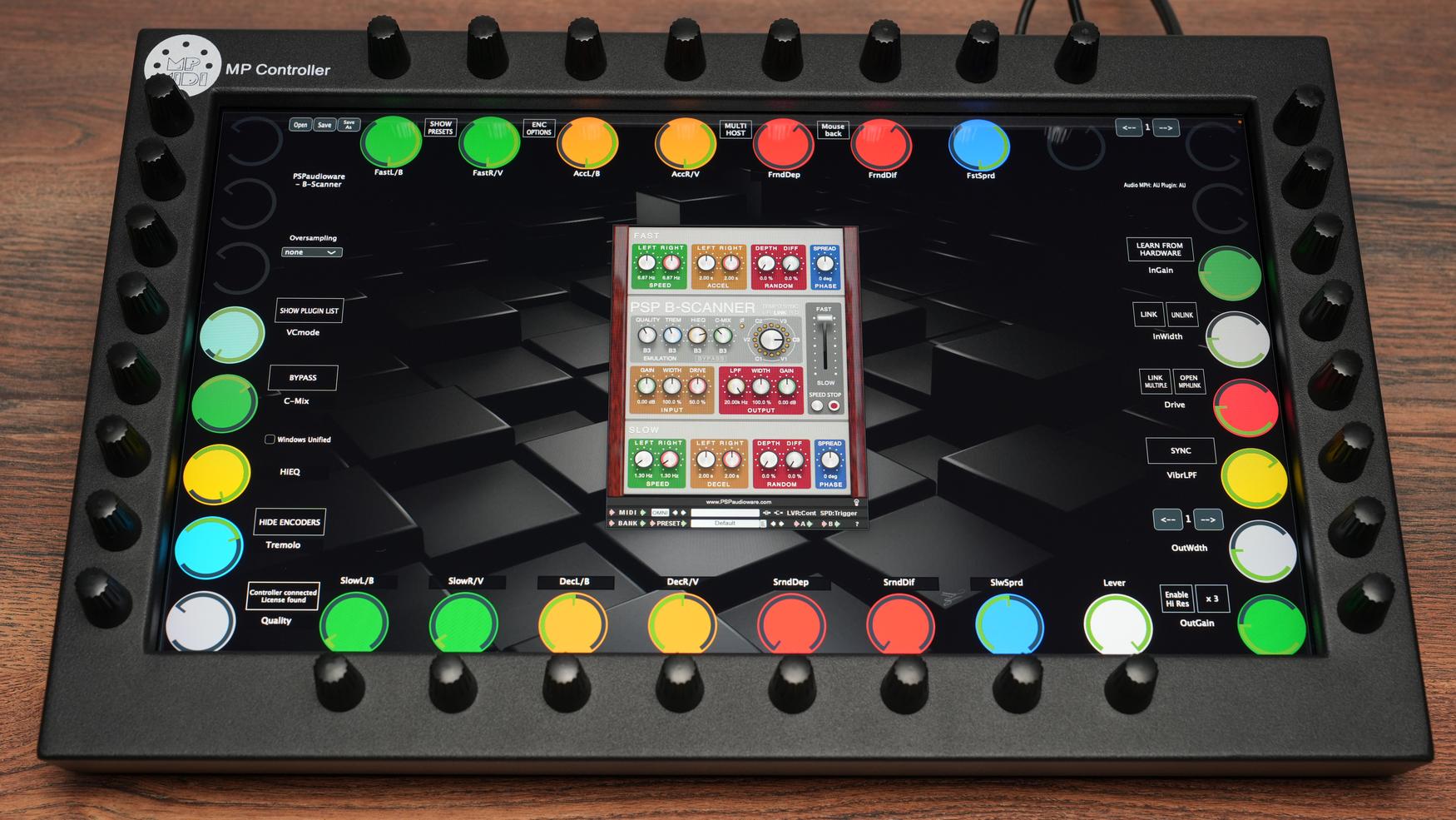 PSP Audioware B-SCANNER chorus vibrato plugin on MP Controller