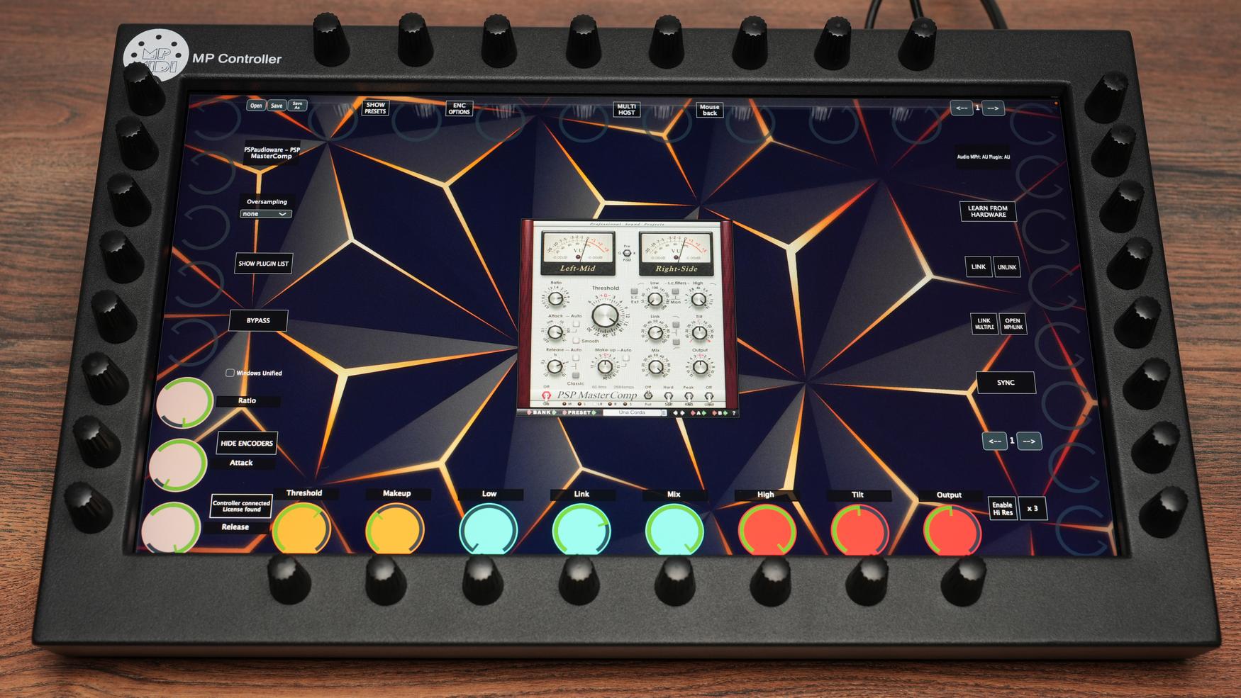 PSP Audioware MasterComp mastering compressor on MP Controller