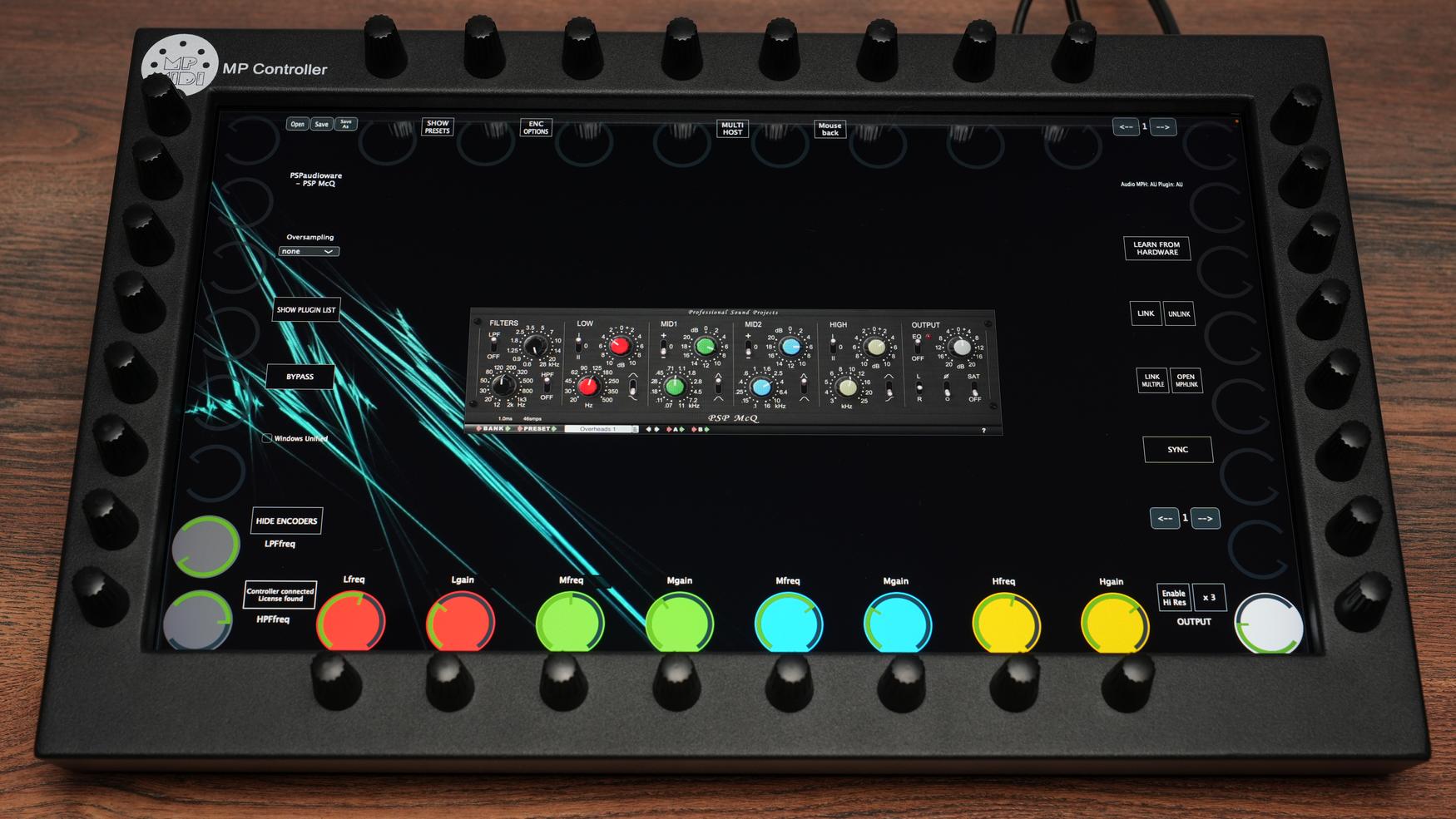 PSP Audioware McQ equalizer plugin on MP Controller