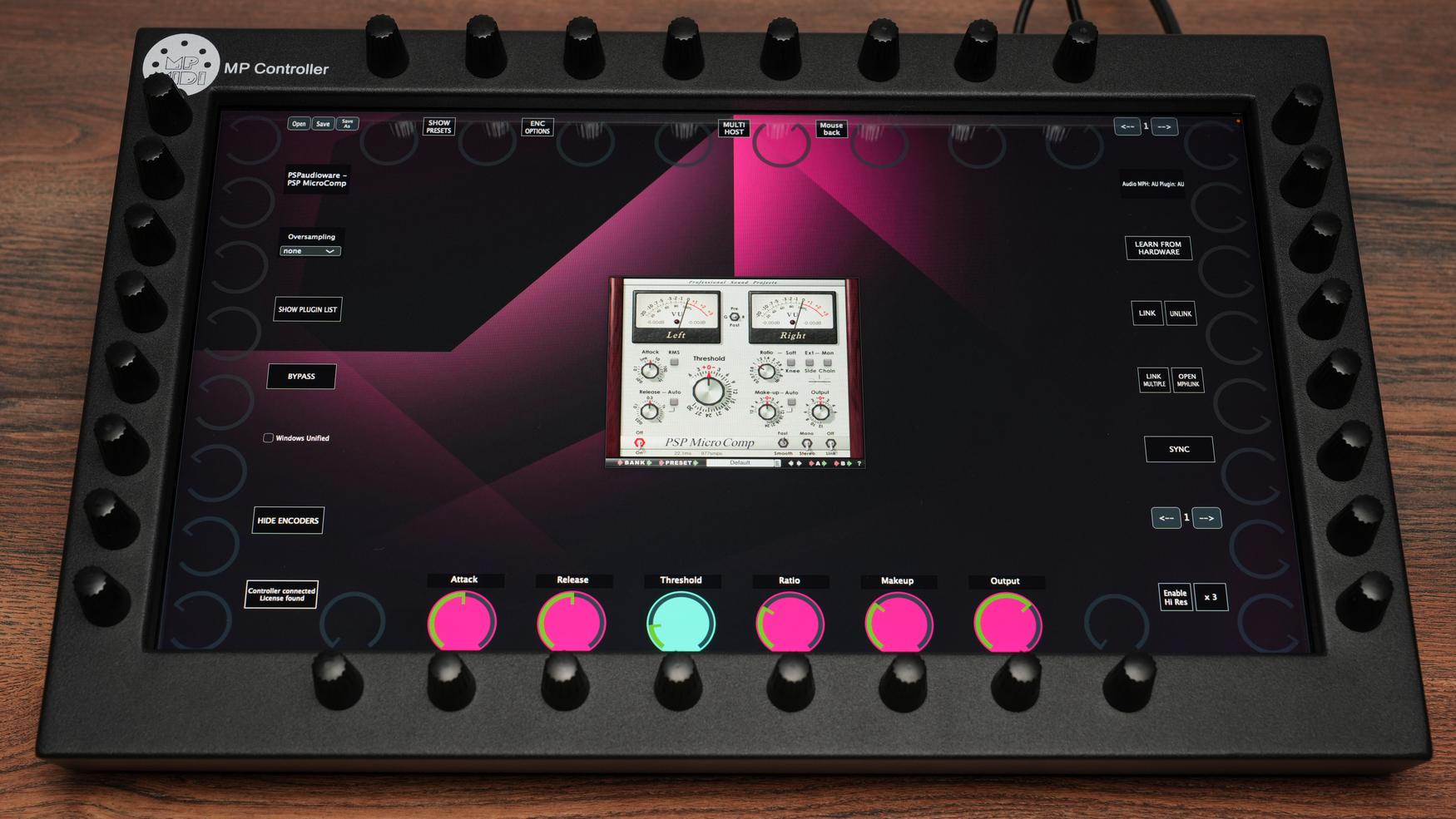 PSP Audioware MicroComp compact compressor on MP Controller