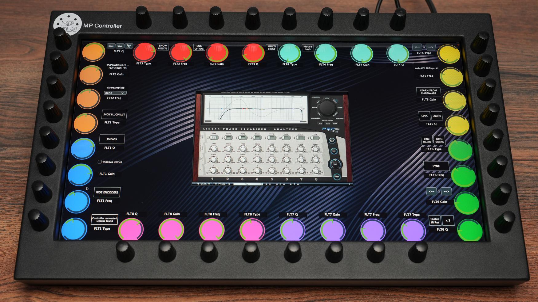 PSP Audioware Neon HR linear-phase equalizer on MP Controller