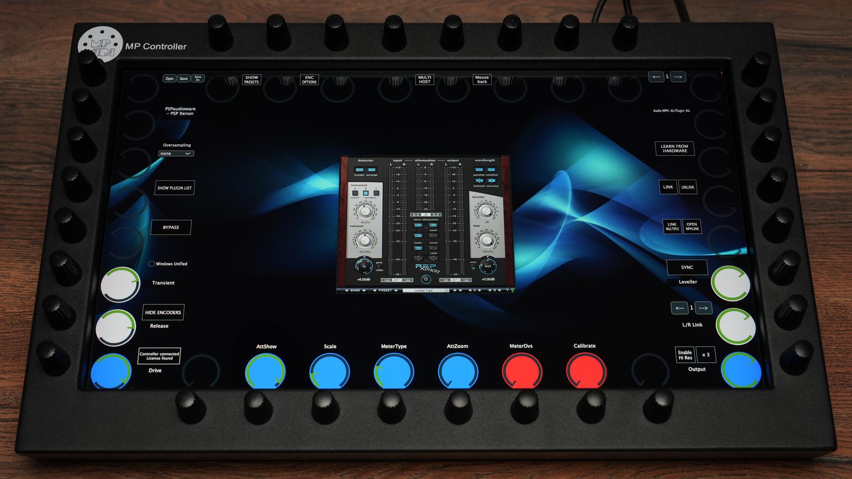 PSP Audioware Xenon mastering limiter on MP Controller