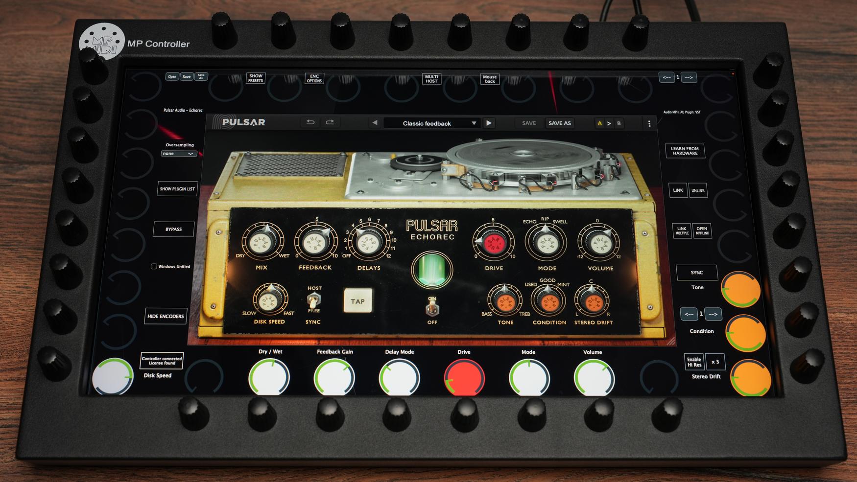 Pulsar Audio Echorec Binson tape delay on MP Controller