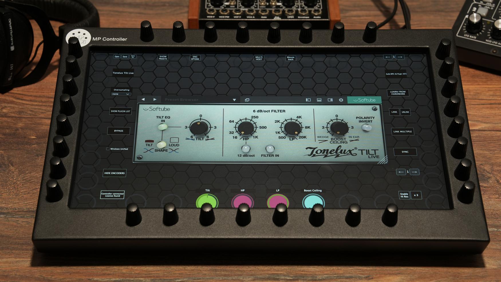 Softube plugins on the MP Controller