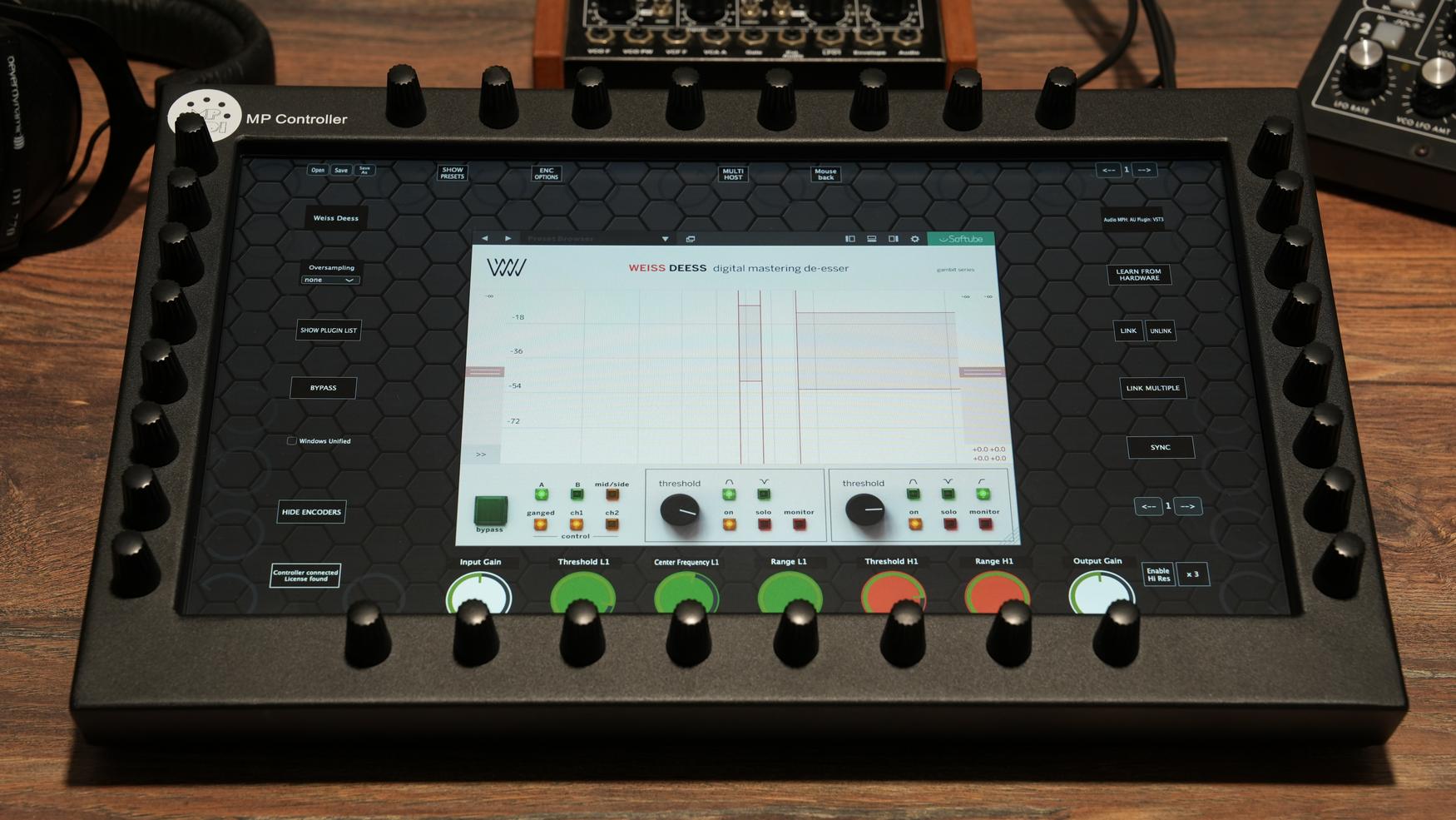 Softube plugins on the MP Controller