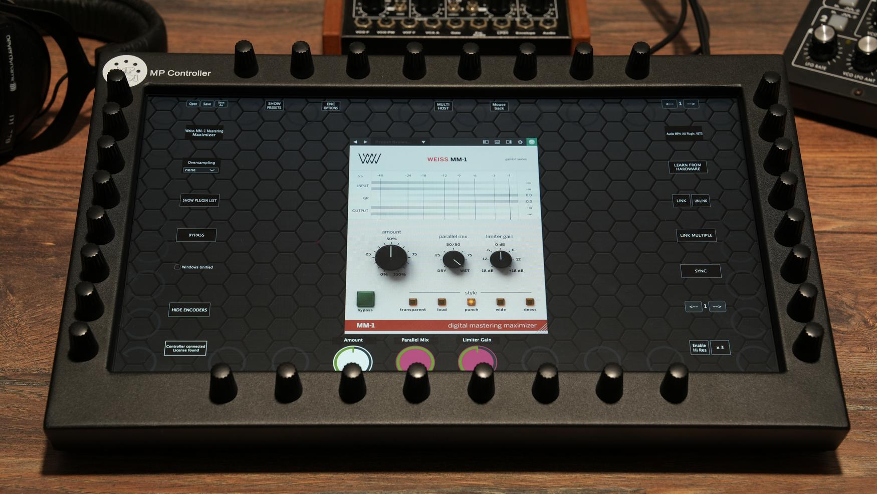 Softube plugins on the MP Controller