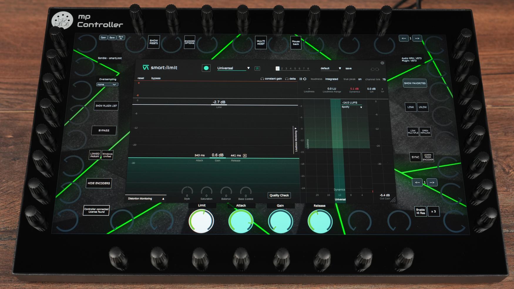 Sonible Smart Limit plugin on MP Controller