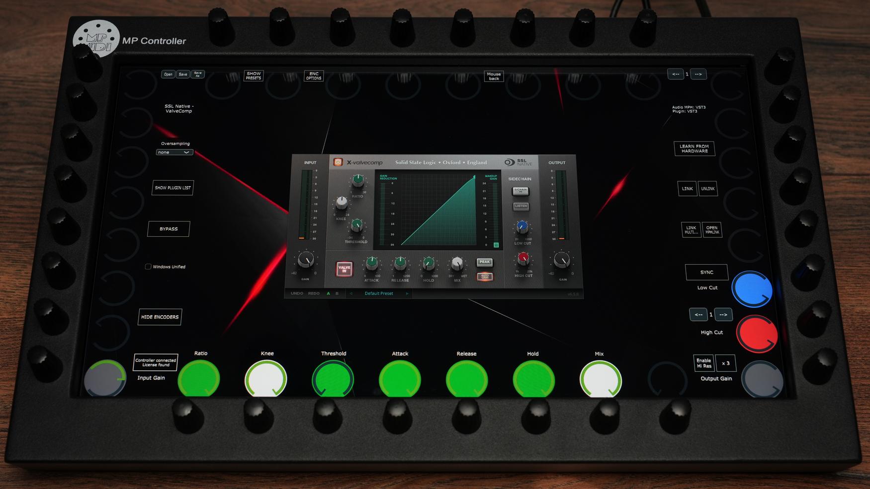 SSL X-Valvecomp plugin on MP Controller