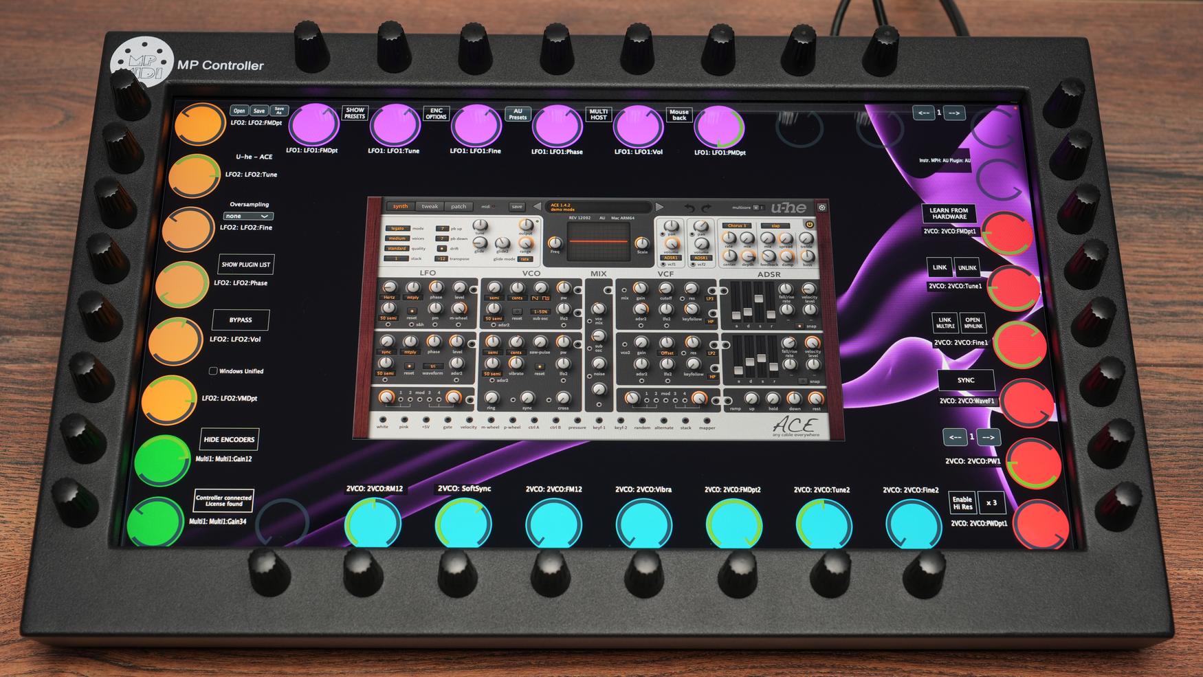 U-He ACE semi-modular synthesizer on MP Controller
