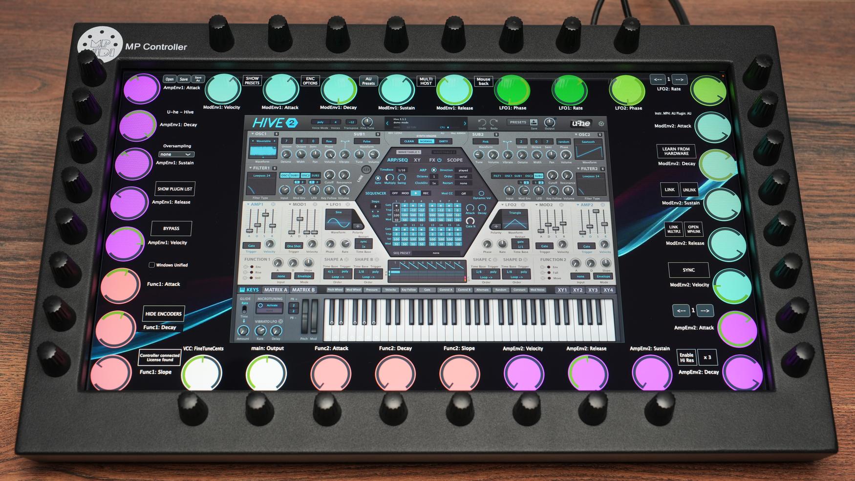 U-He Hive synthesizer on MP Controller