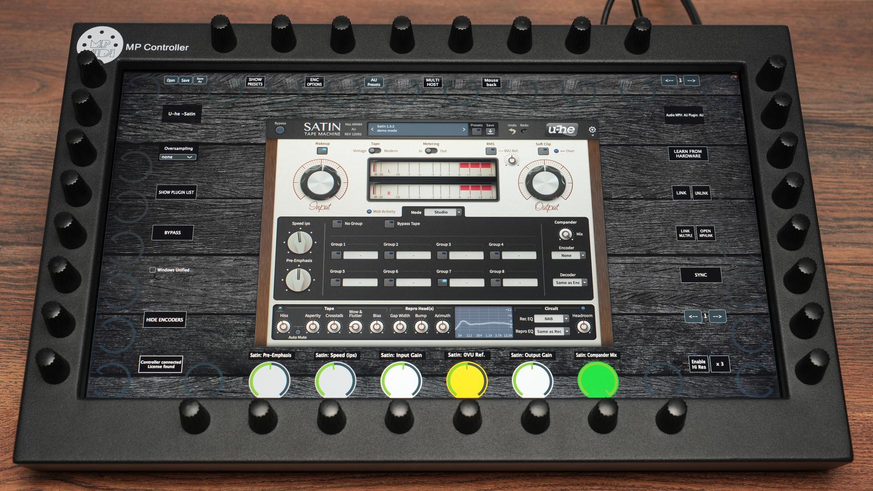 U-He Satin tape saturation on MP Controller