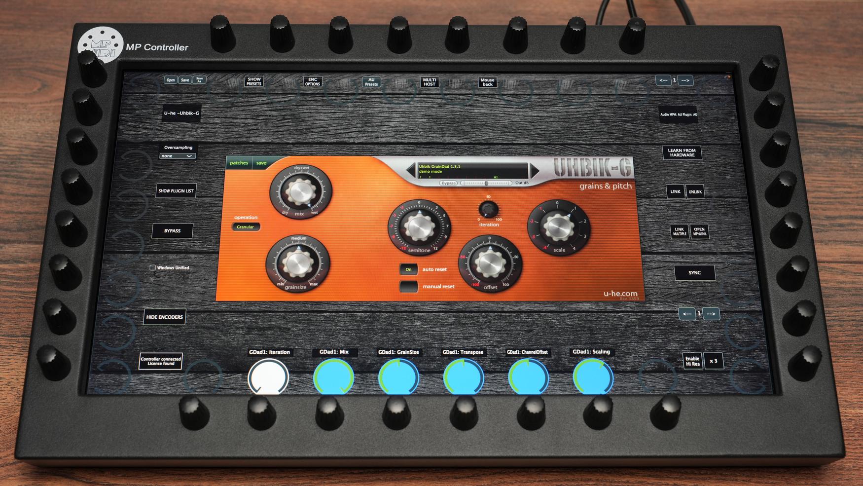 U-He Uhbik-G equalizer on MP Controller