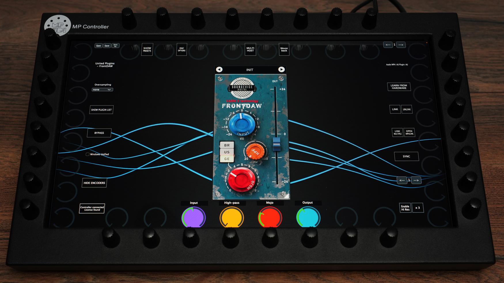 United Plugins FrontDAW preamp plugin on MP Controller