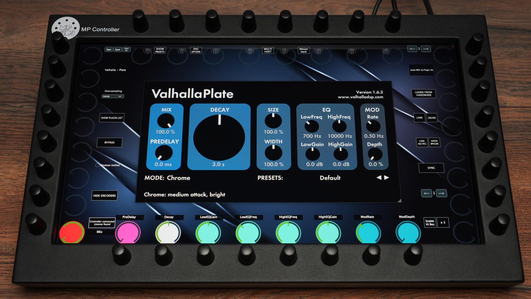 Valhalla Plate plugin on MP Controller