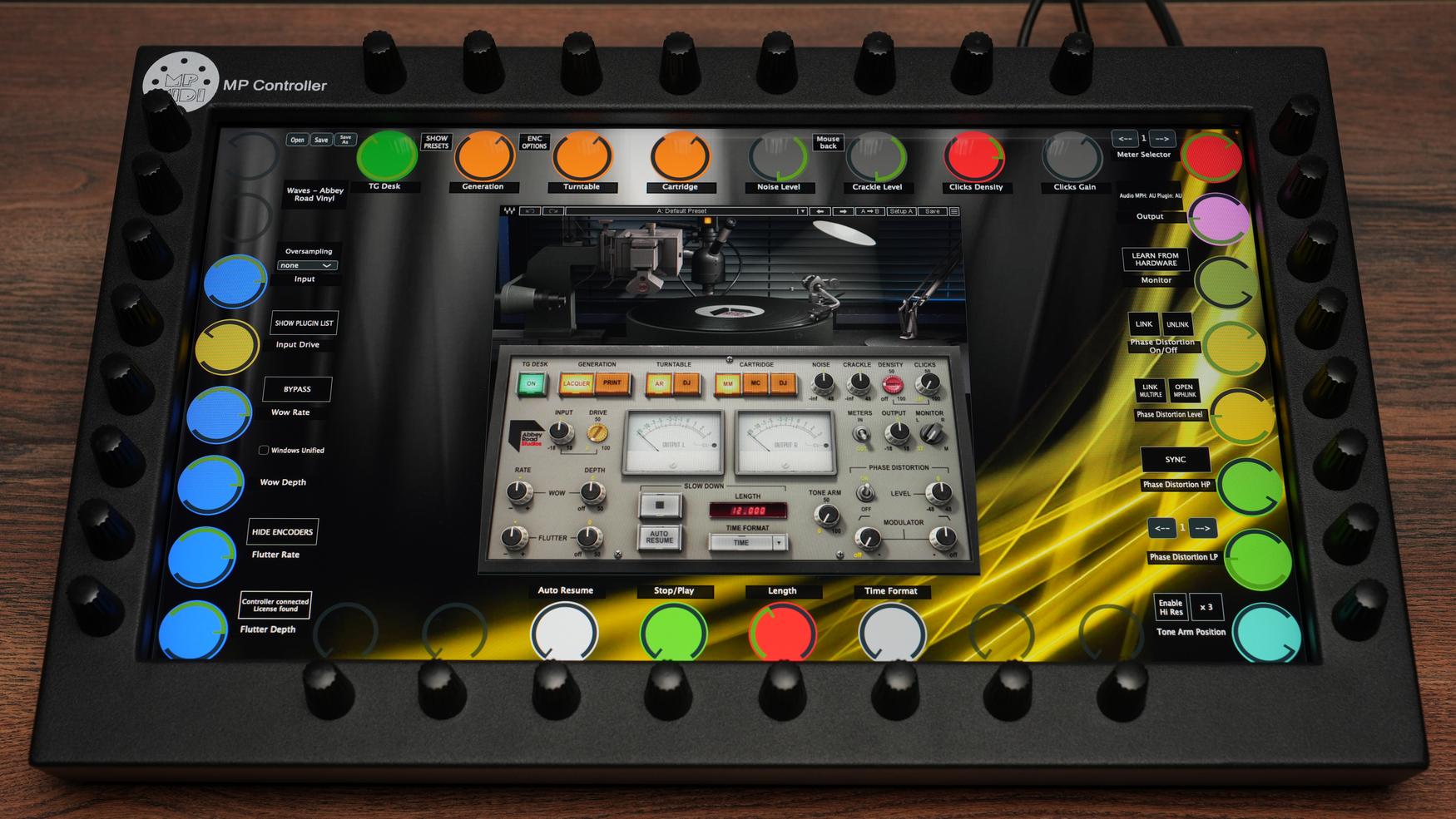 Waves plugin with encoder control and visual feedback